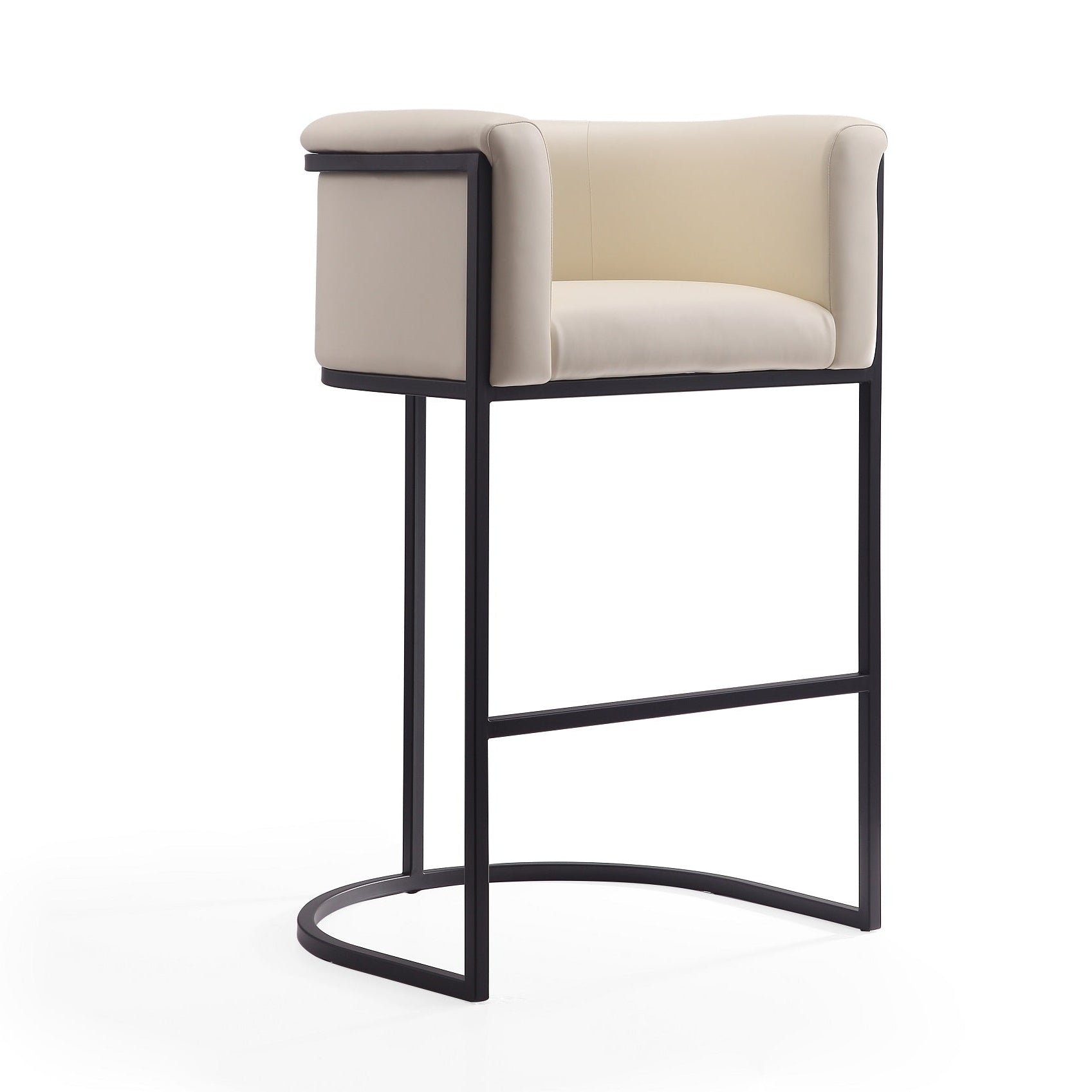 Cosmopolitan Modern Cream Vegan Leather Barstool