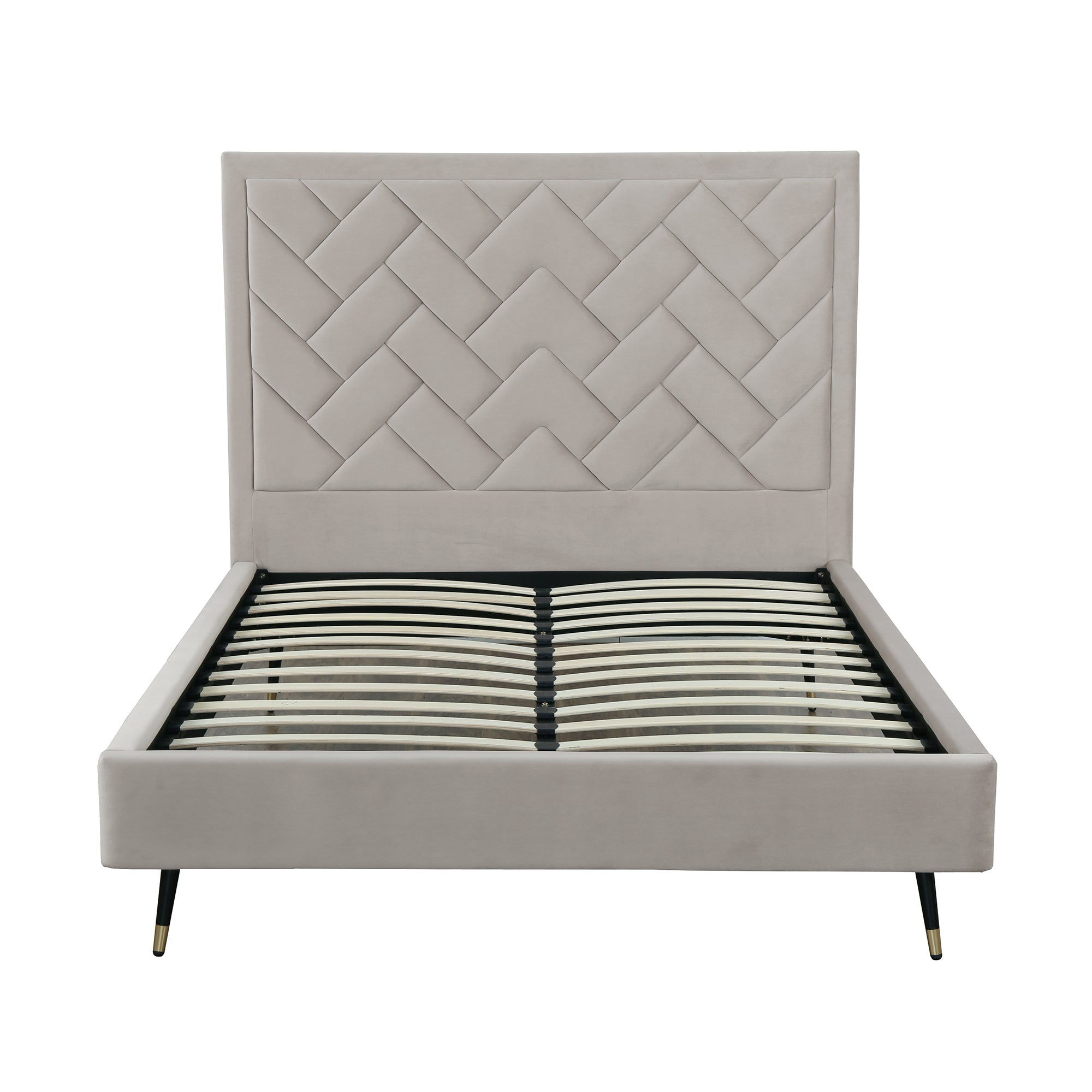 Crosby Queen-Size Bed in Greige