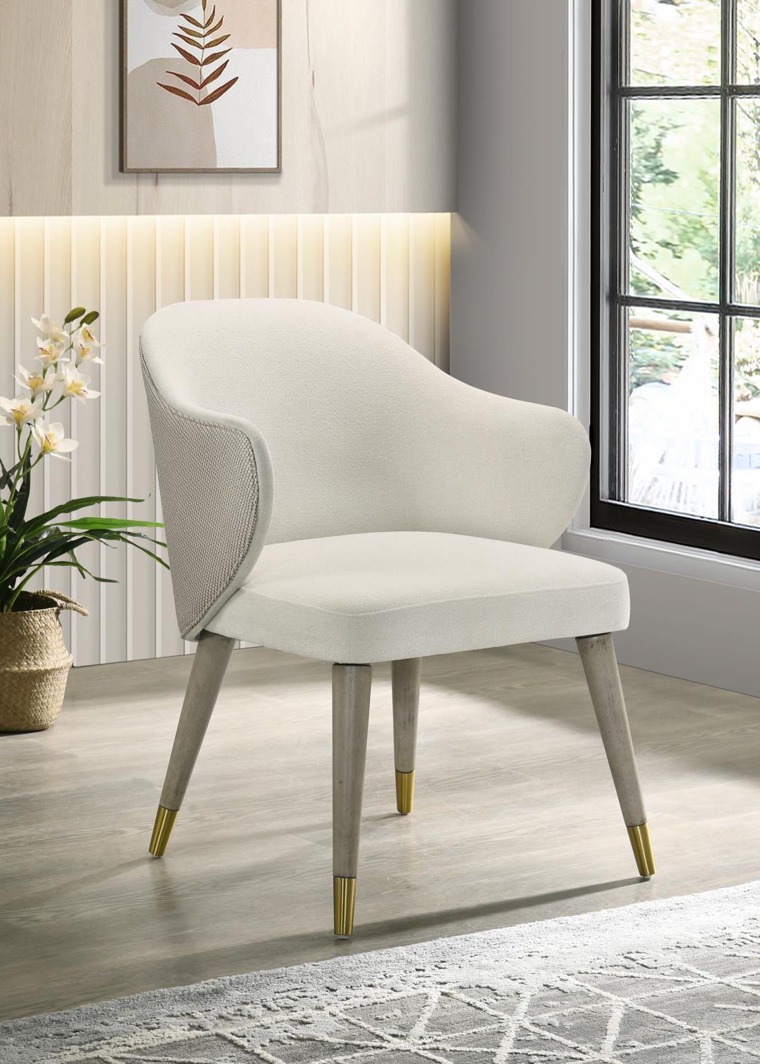 Gray Oak Dining Set with Blue Golden Sand Marble Top