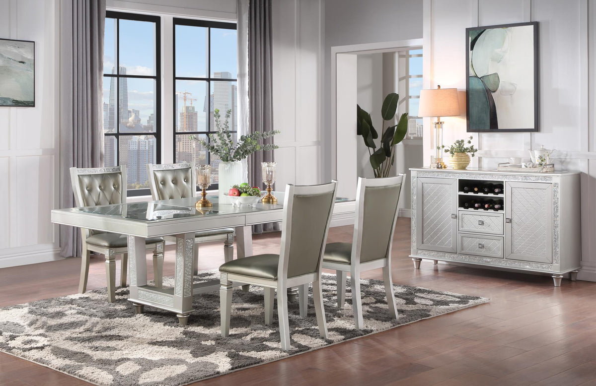 Silver Shimmer Rectangular Dining Collection