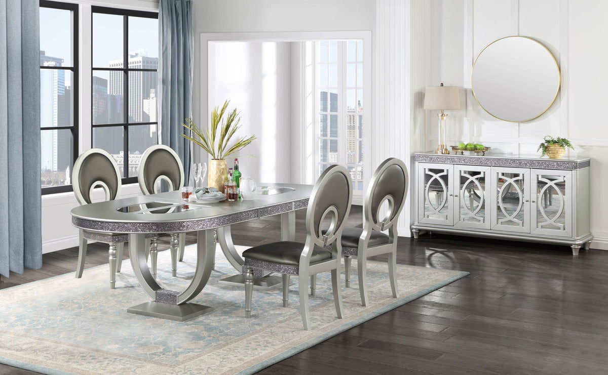 Silver Shimmer Oval Dining Collection