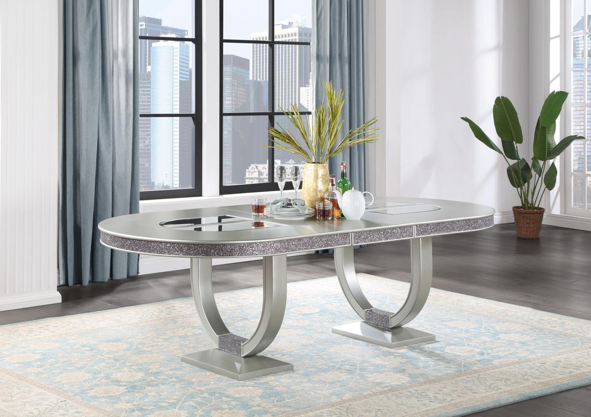 Silver Shimmer Oval Dining Collection