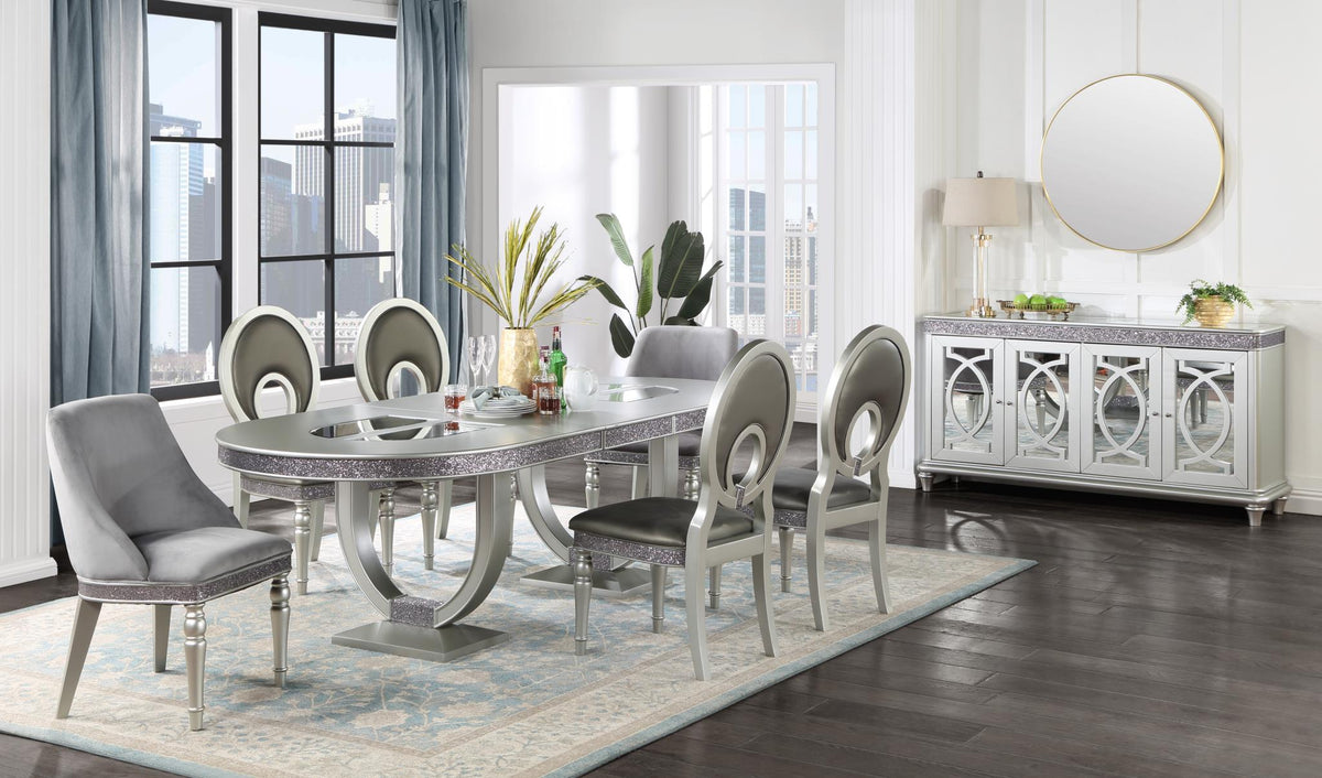 Silver Shimmer Oval Dining Collection