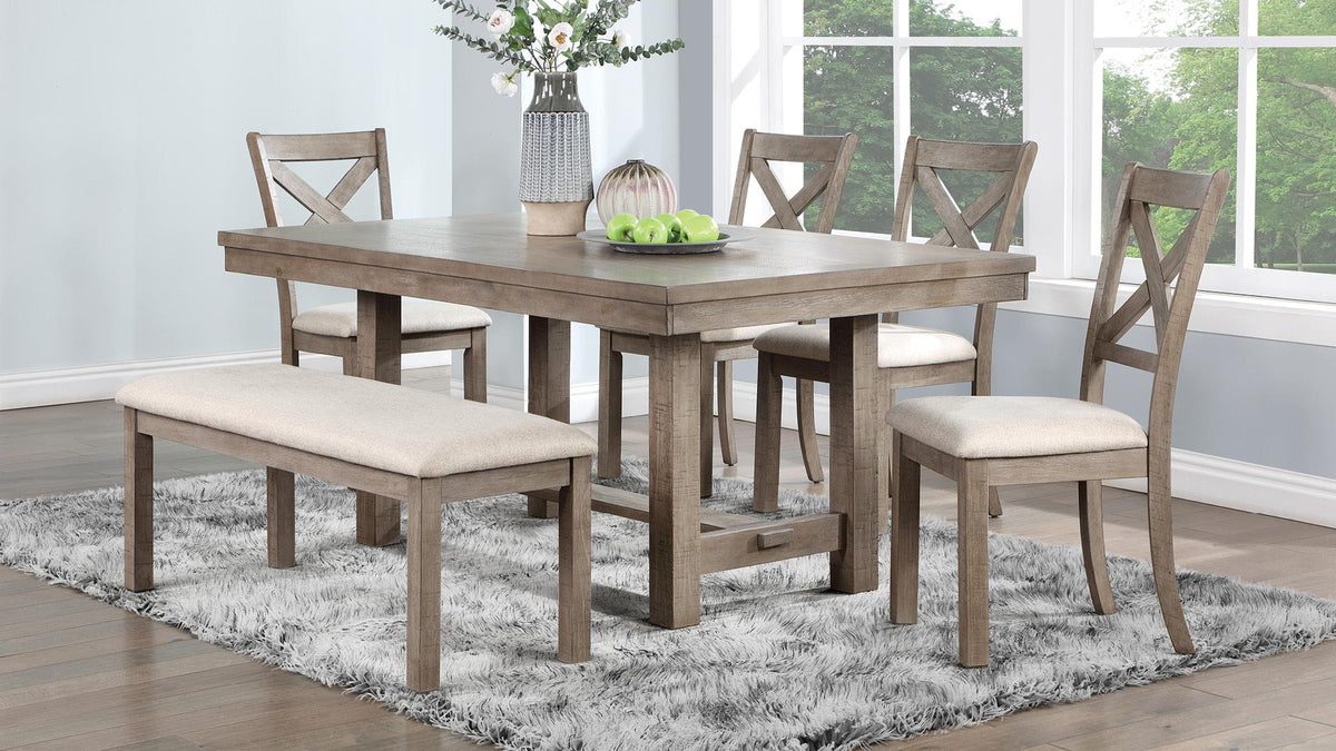 Gray Dining Set with Bench Option