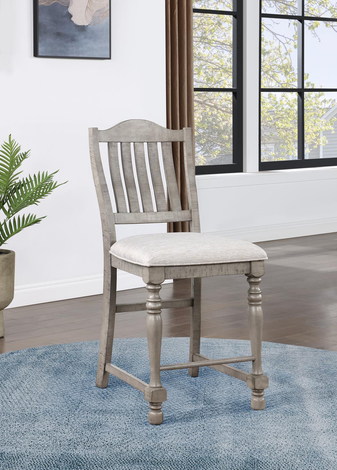 Gray Round Counter-Height Dining Set