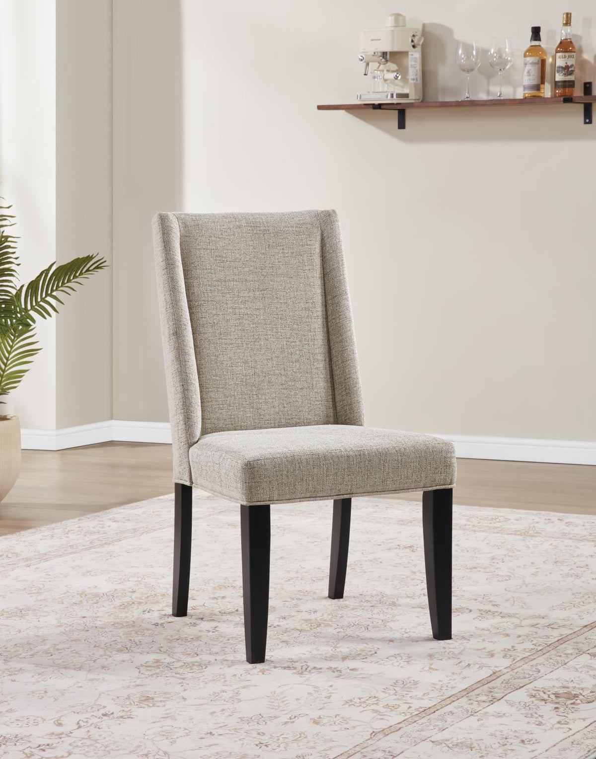 Black & Ivory Dining Table with Upholstered Chairs