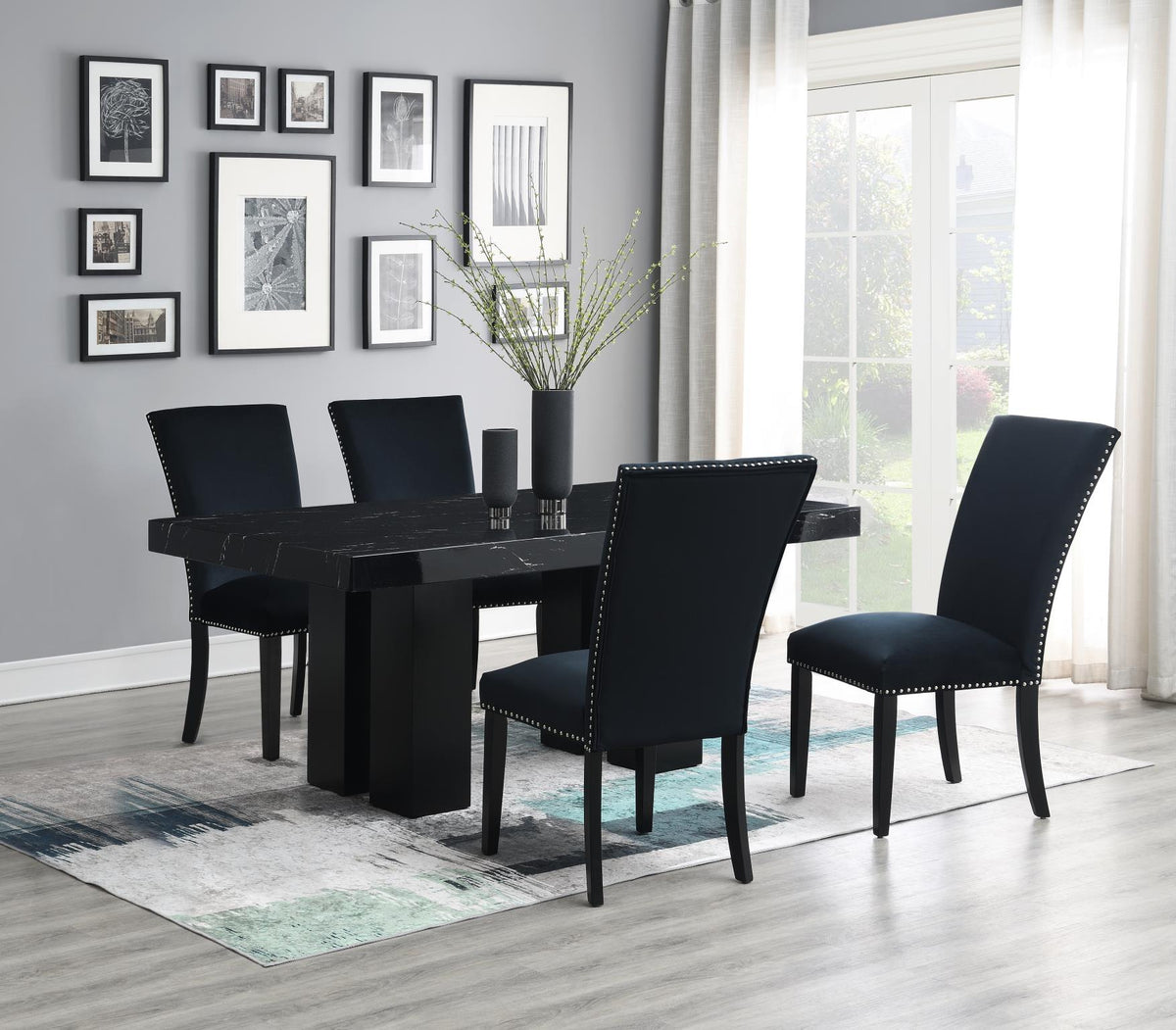 Dining Set with Five Chair Colorways
