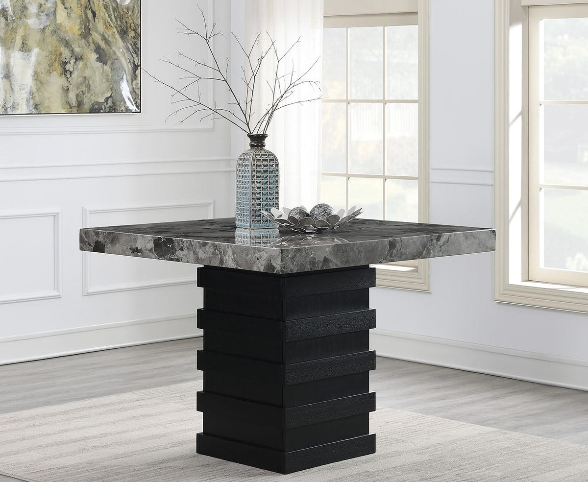 Gray Faux Marble Counter-Height Set (5 Chair Colors)
