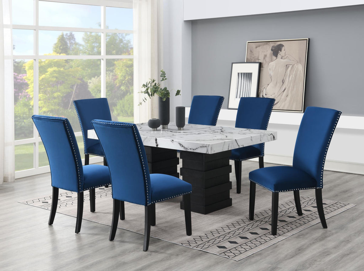 Dining Set with Leather-Look or Velvet Chairs