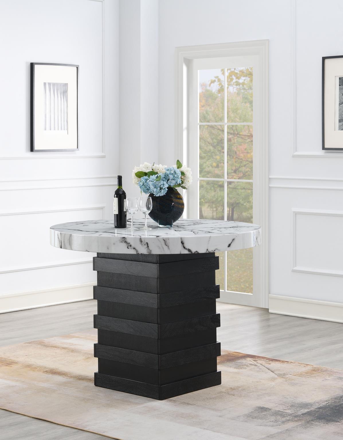 White Round Counter-Height Set (5 Chair Colors)