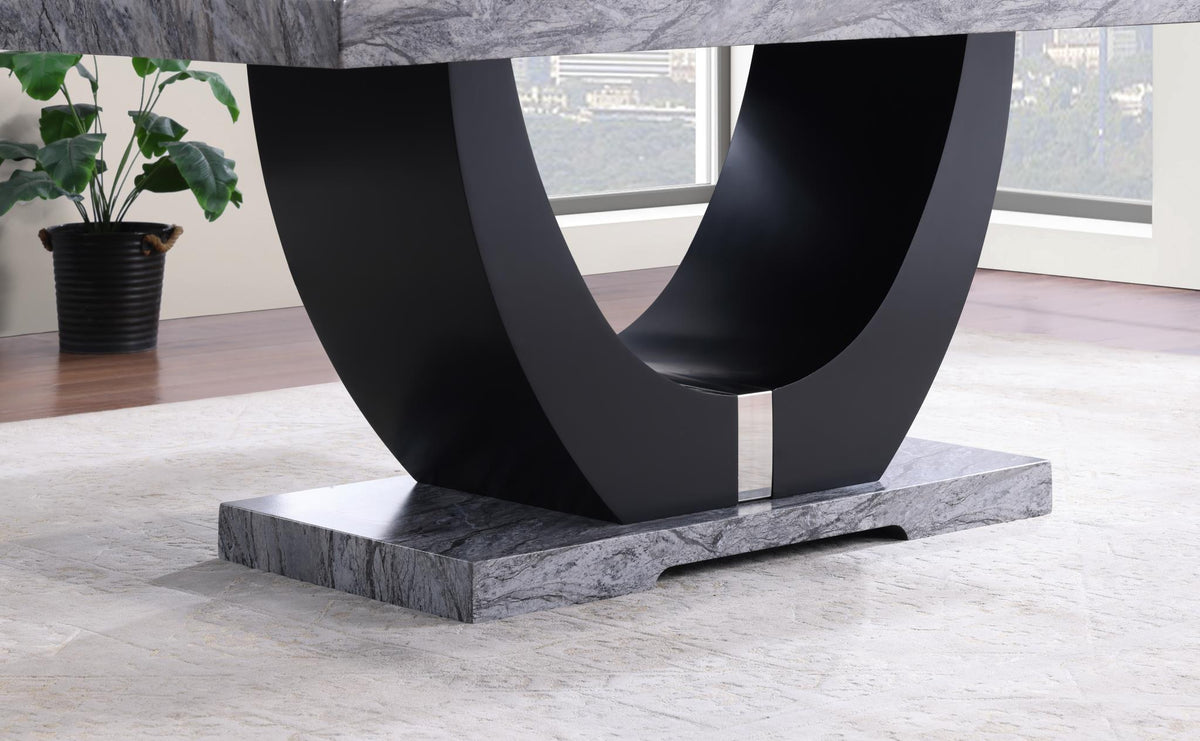 Gray Faux Marble Dining Set