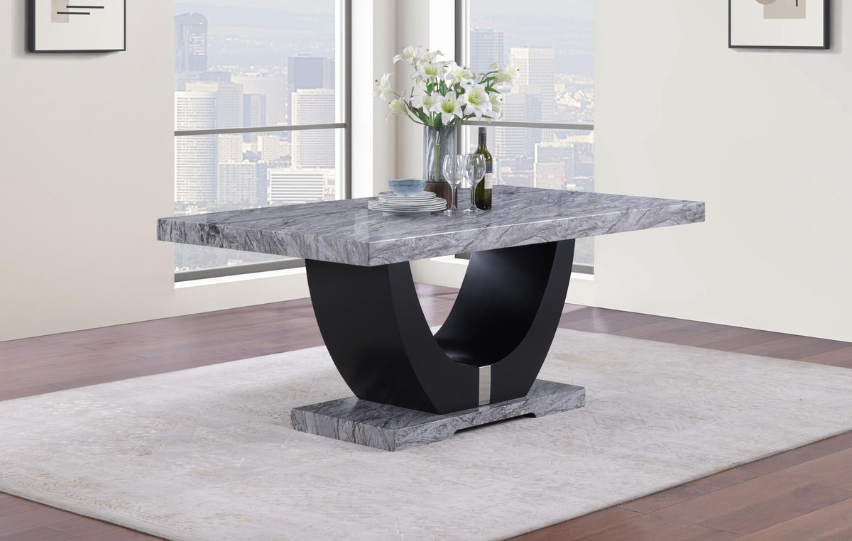 Gray Faux Marble Dining Set