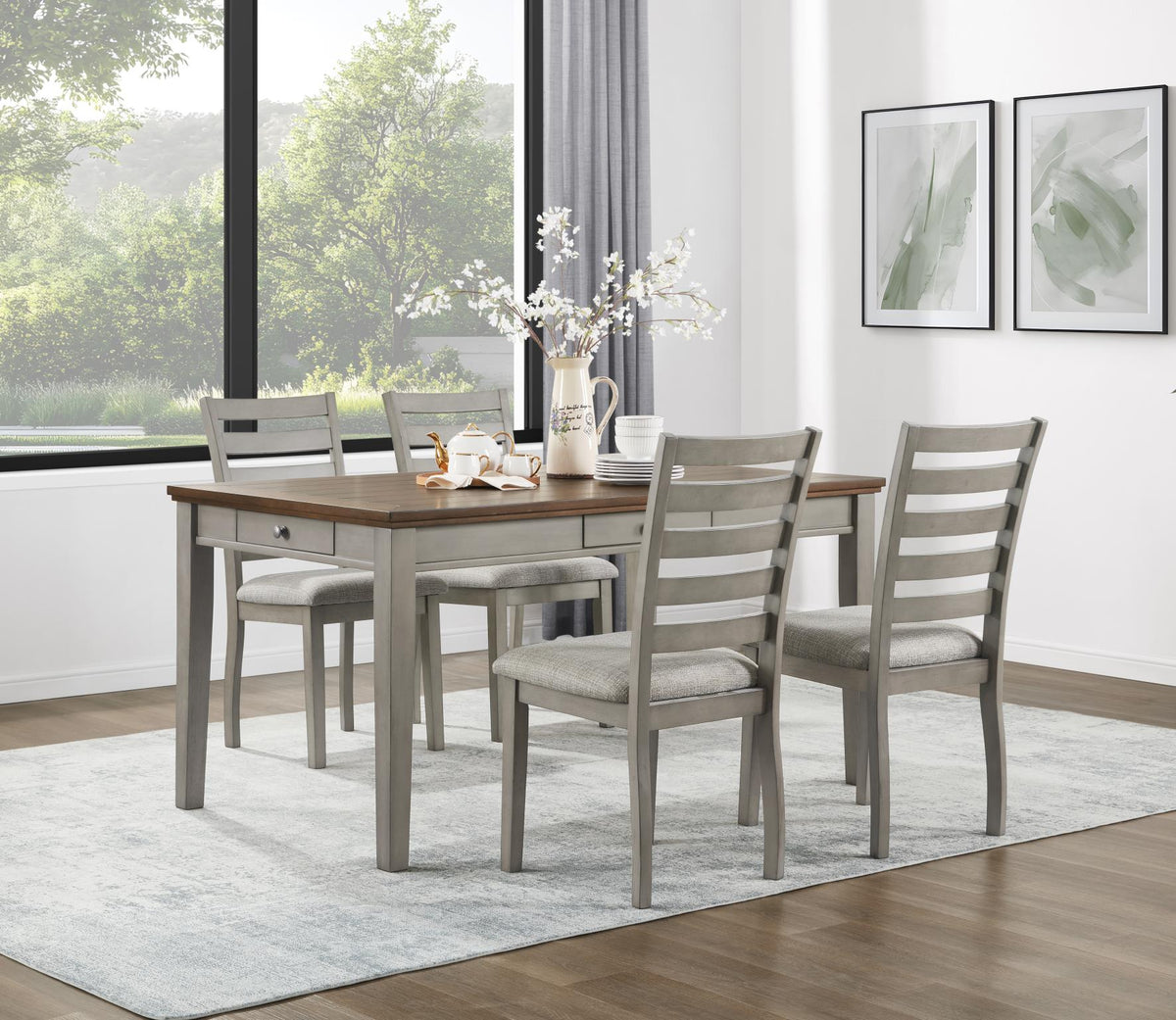 Gray Dining Table & Chair Set (D146)