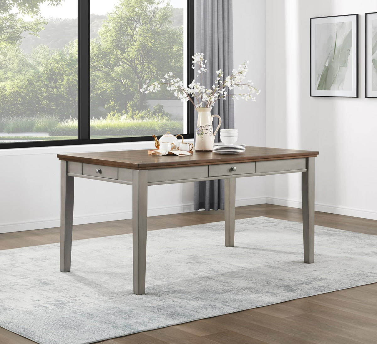 Gray Dining Table & Chair Set (D146)
