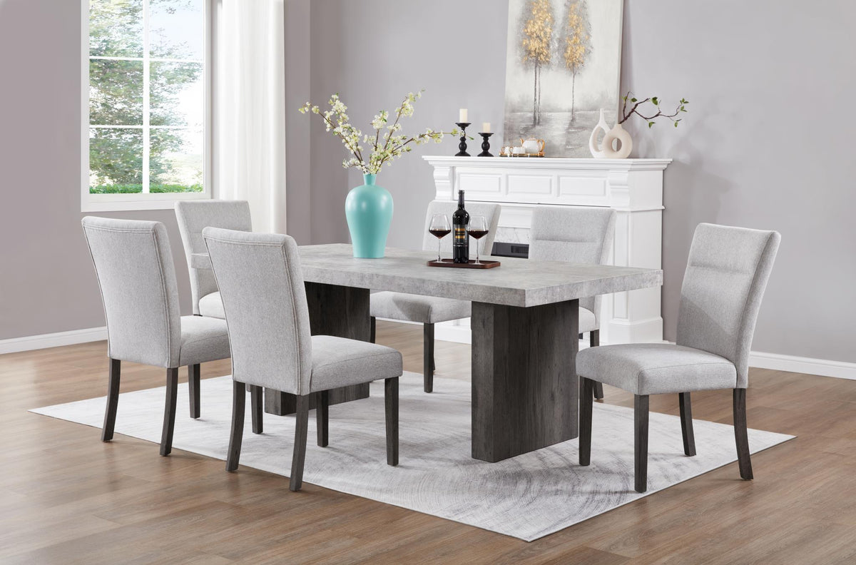 Gray 3D Faux Marble Dining Set