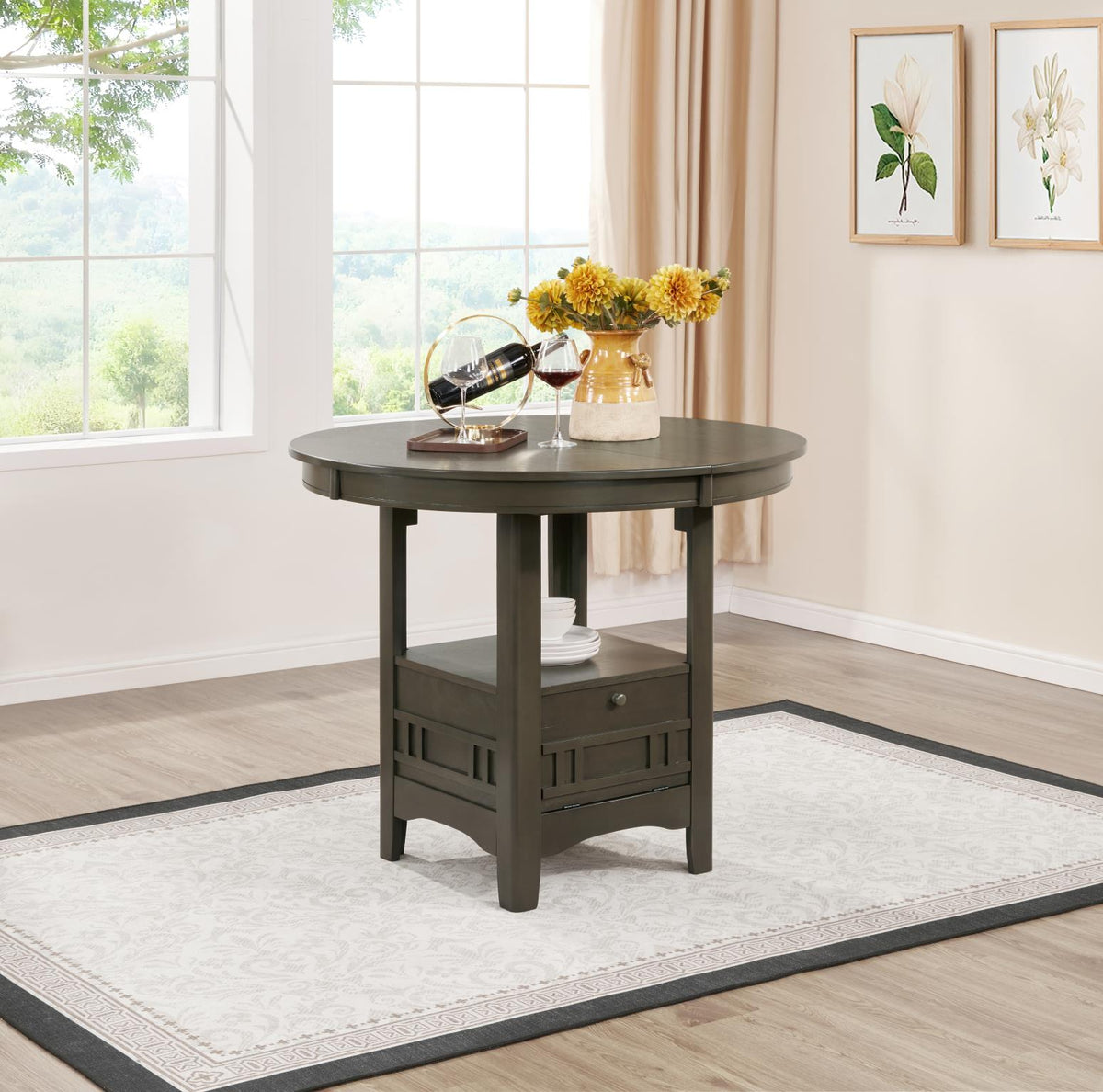 Gray Counter-Height Extension Dining Set