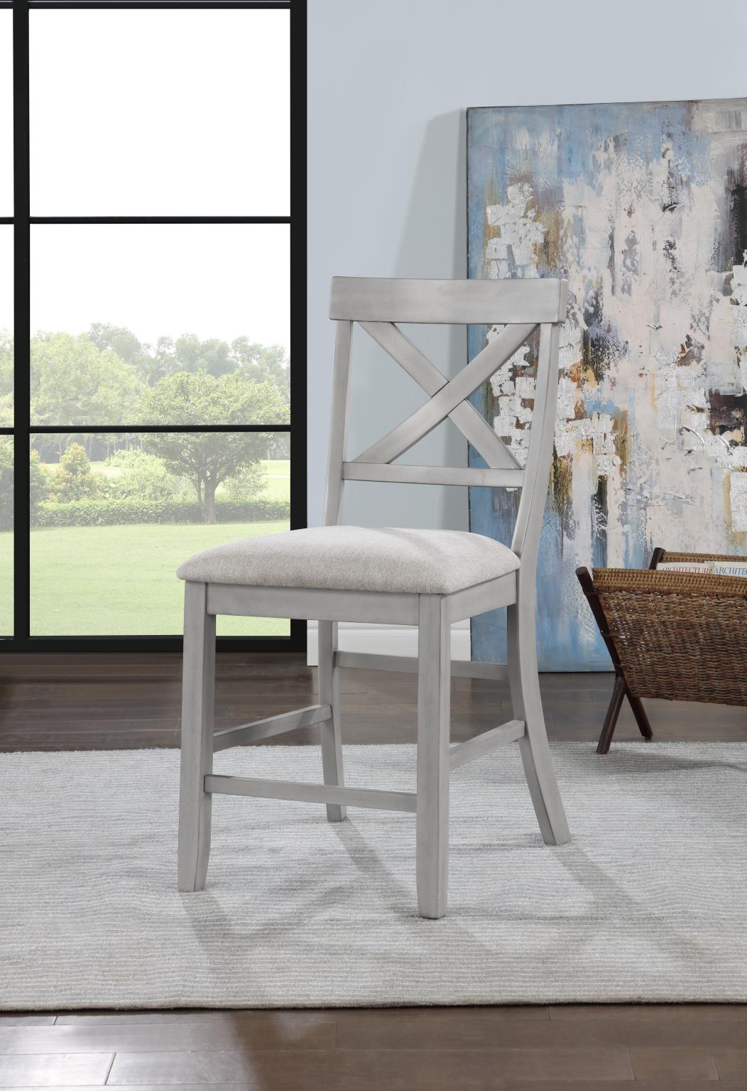 Gray Square Counter-Height Table & Barstools