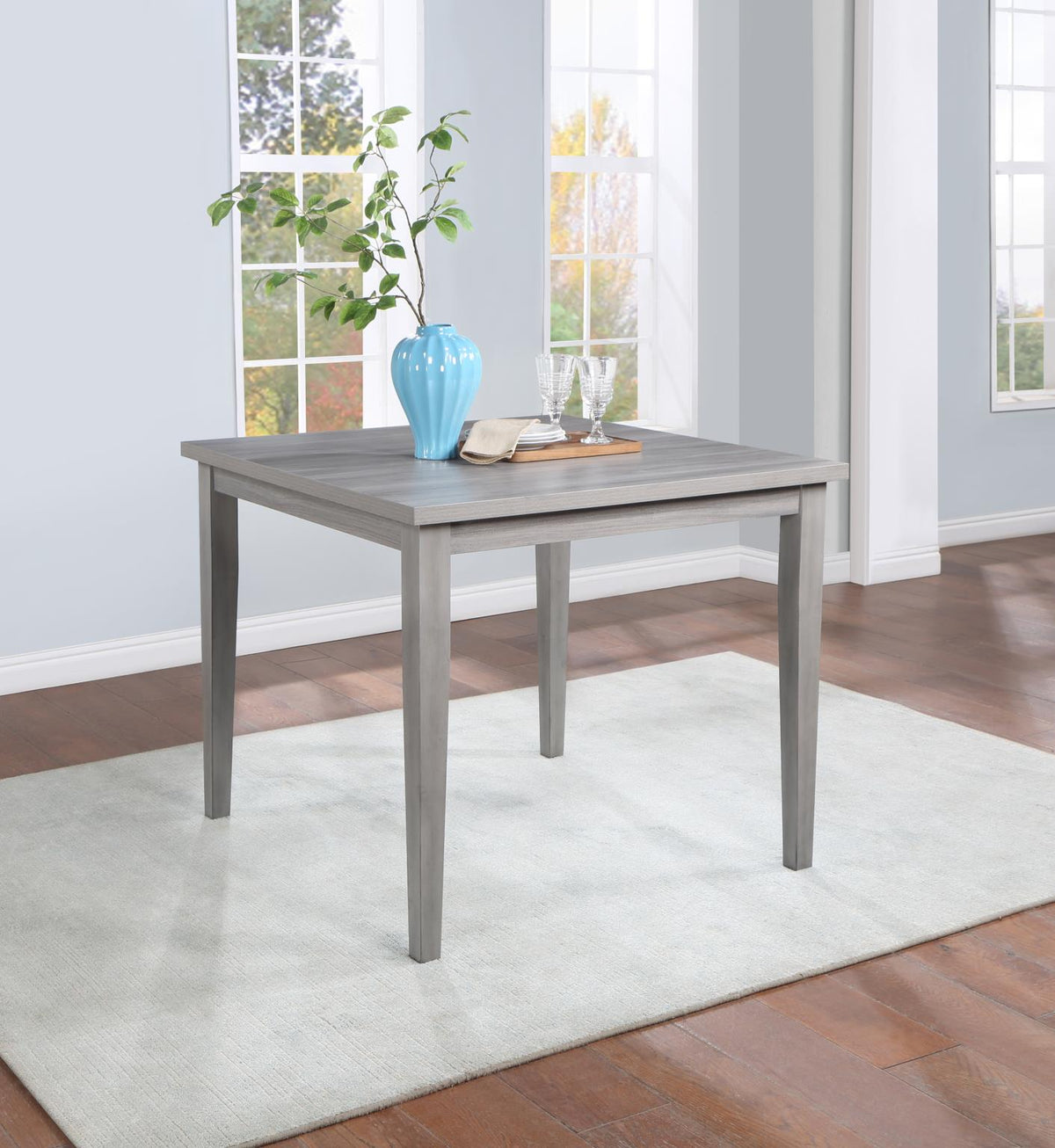 Gray Square Counter-Height Table & Barstools