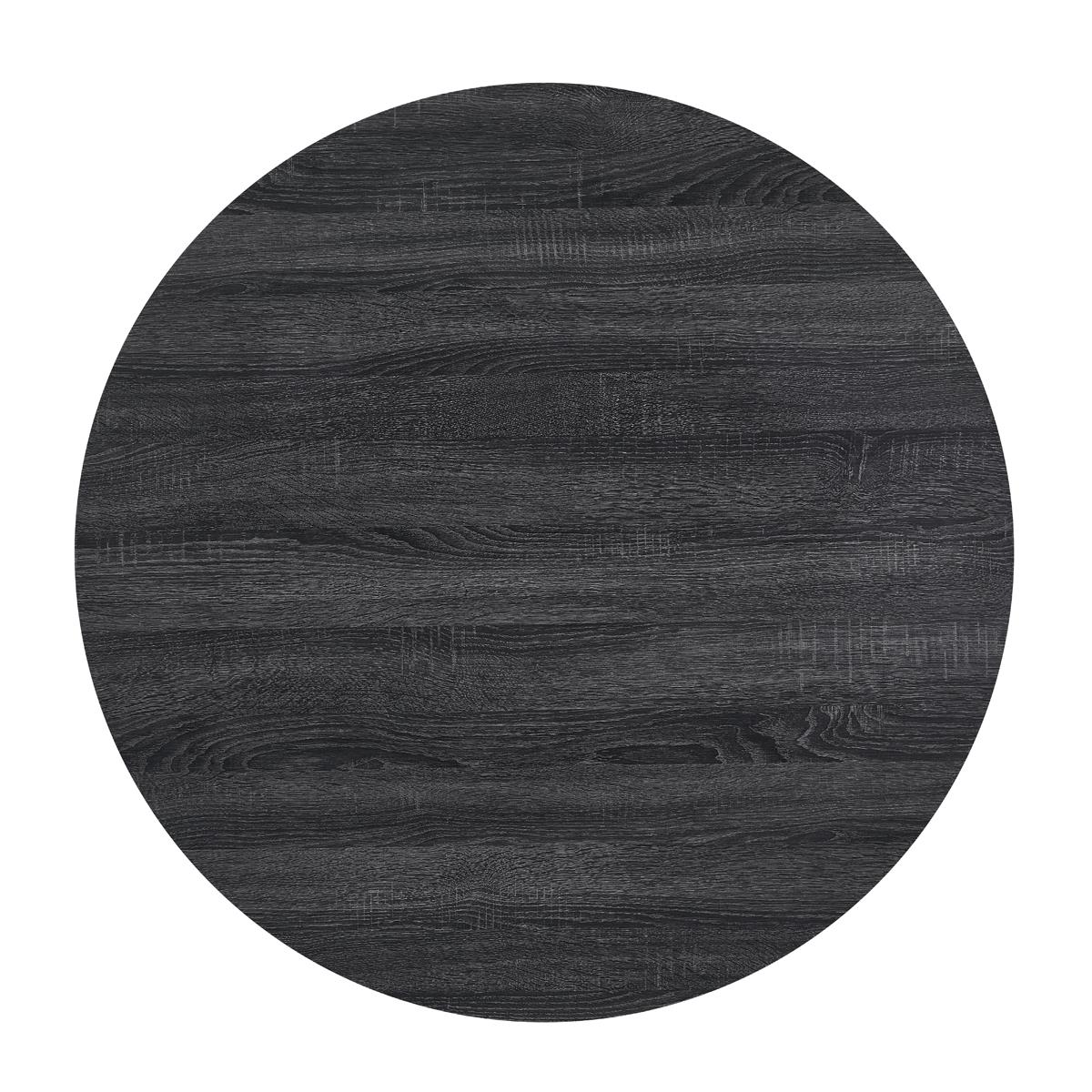 Black Round Dining Set with Gray Chairs