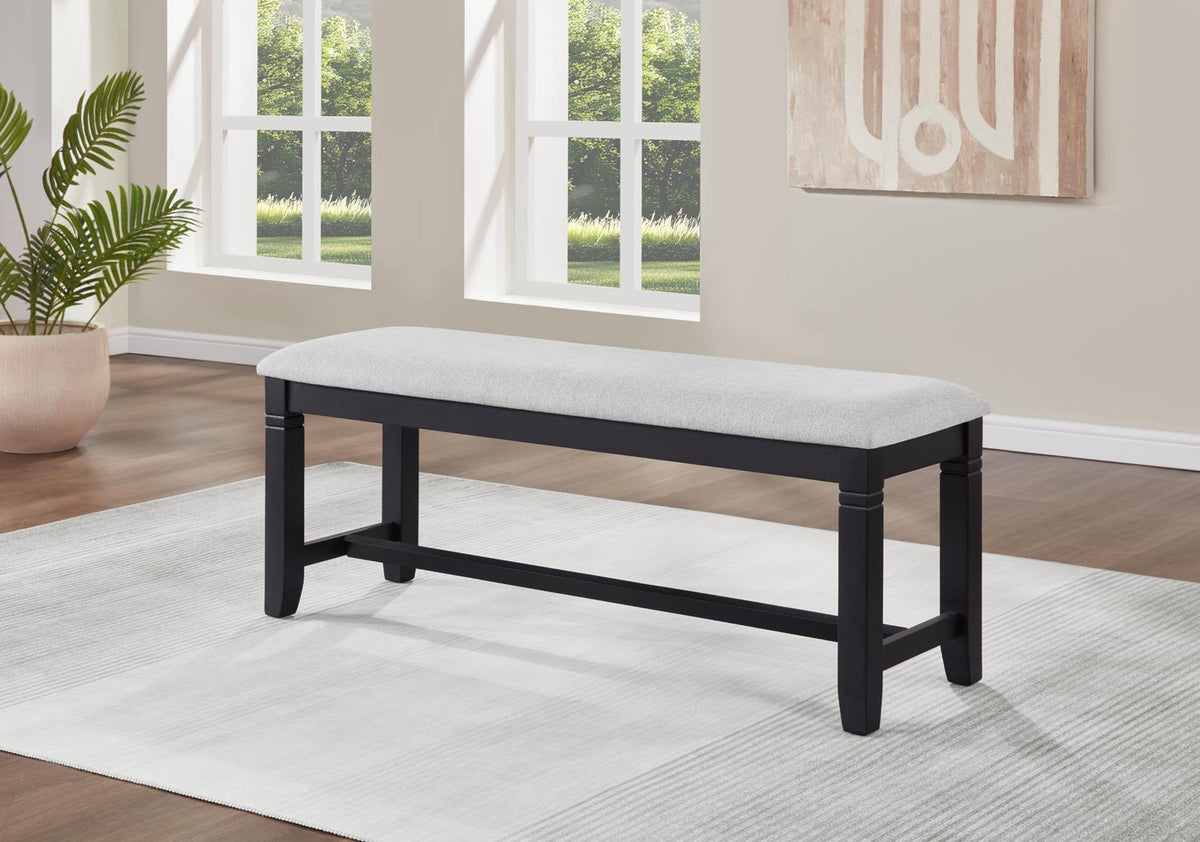 Black & Dark Brown Dining Set with Bench