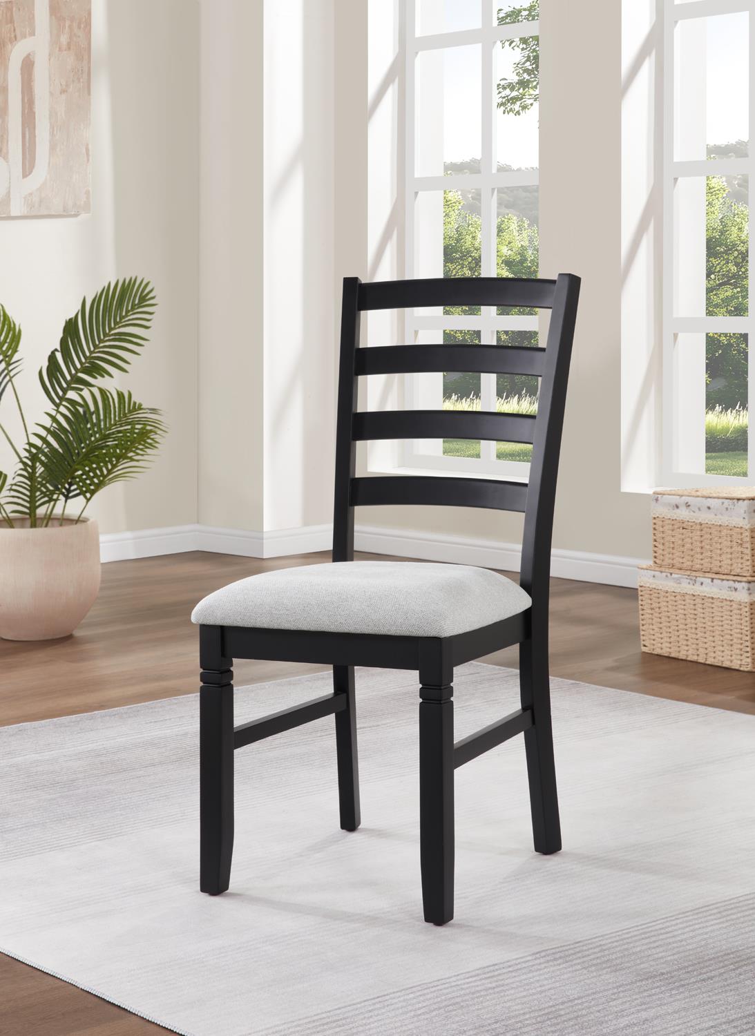 Black & Dark Brown Dining Set with Bench