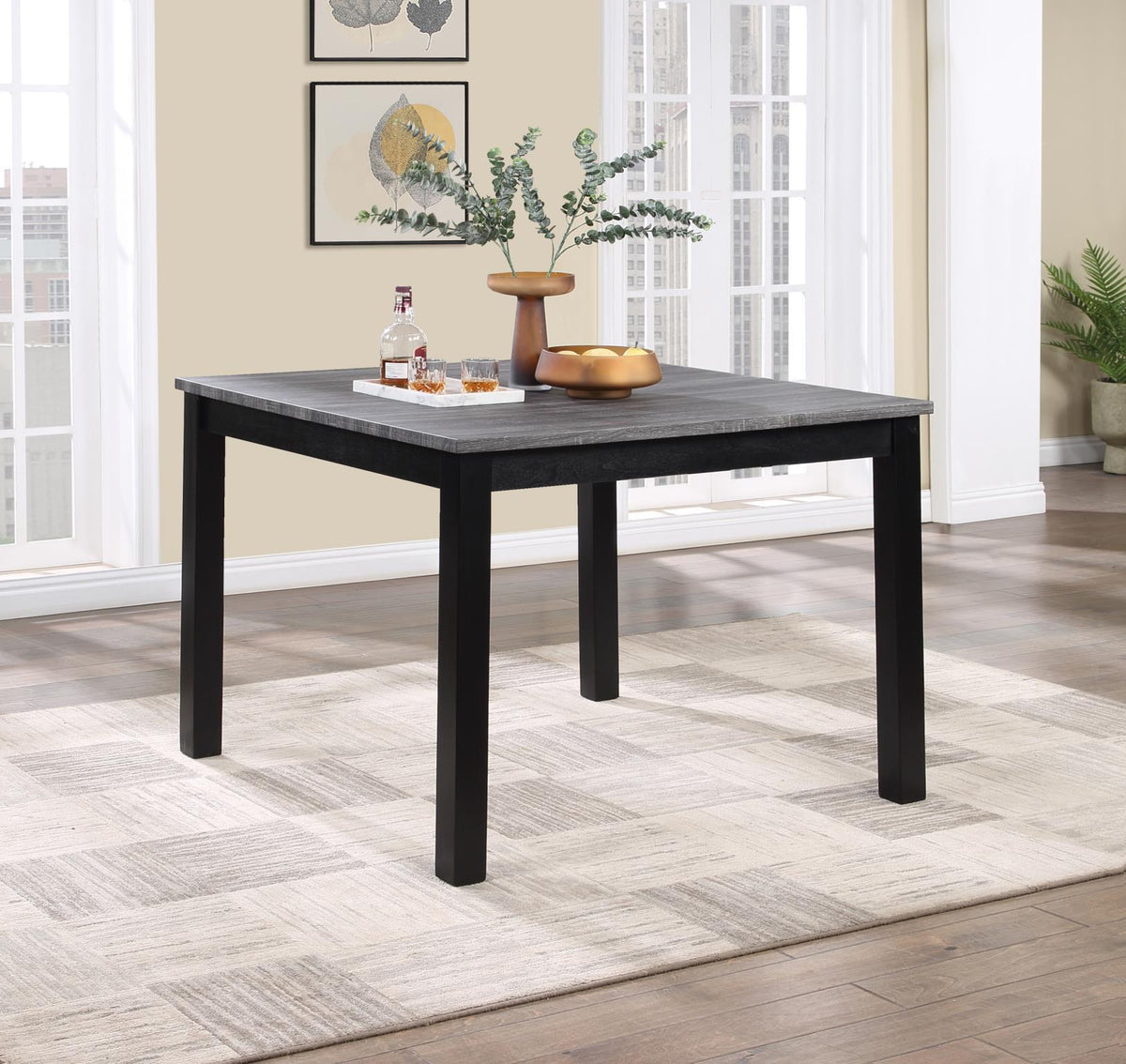 Gray Counter Table with 4 Chairs