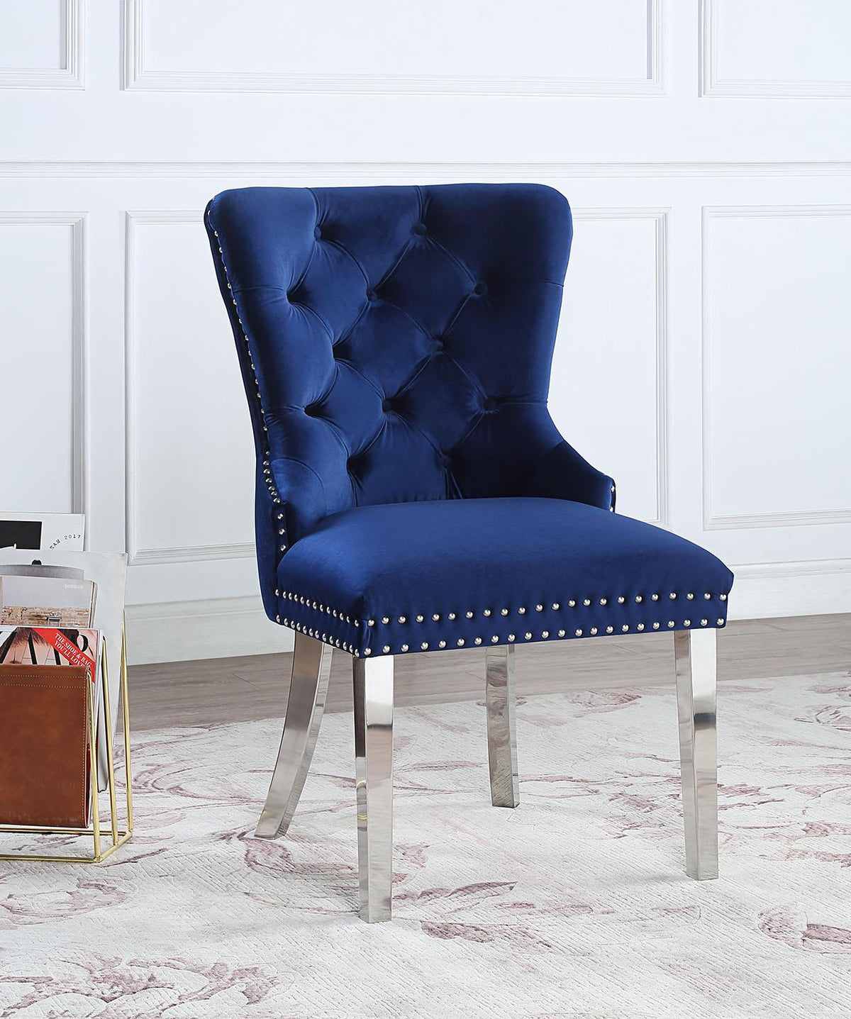 Velvet Dining Chairs with Chrome Legs (4 Colors)