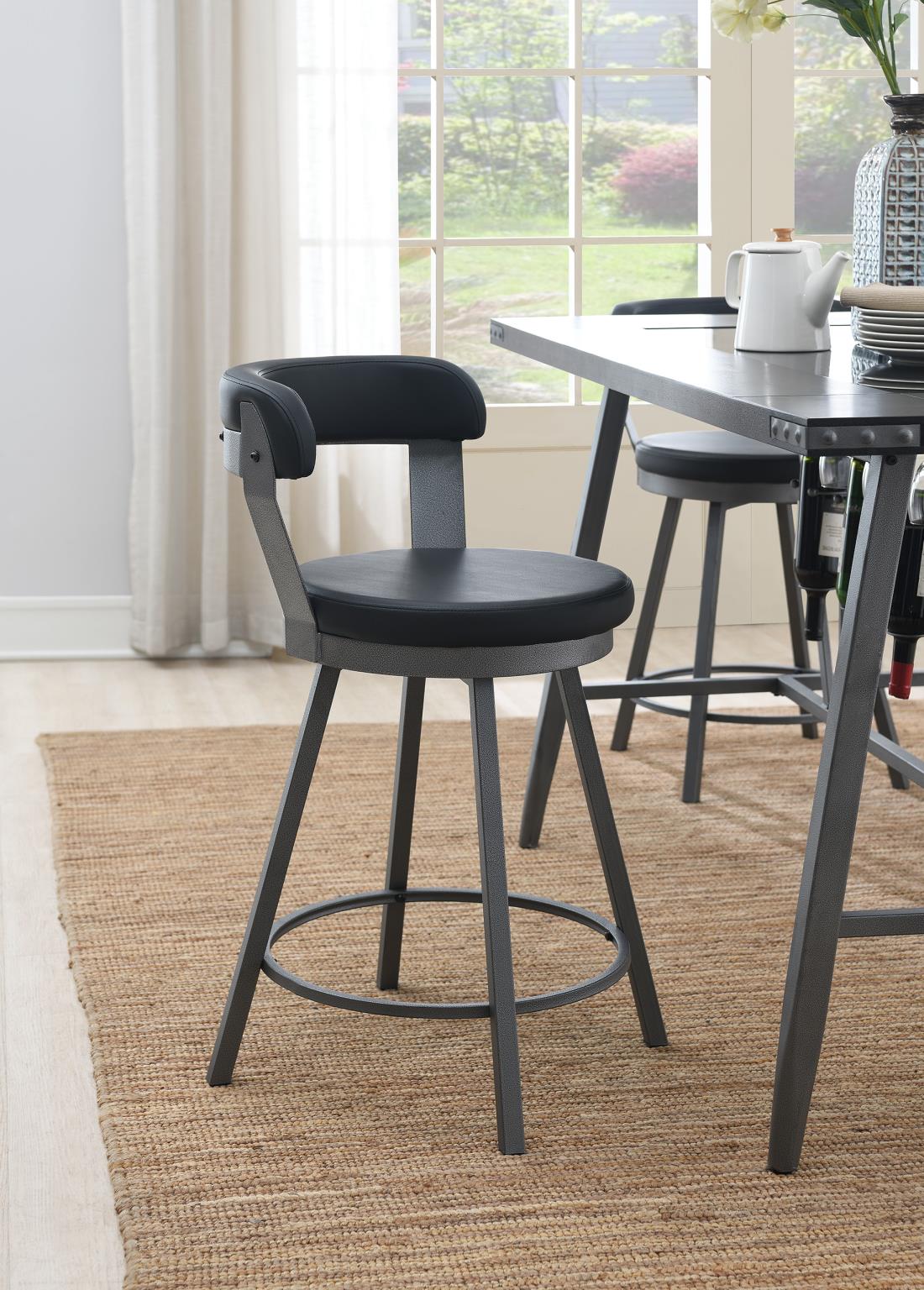 Counter-Height Dining Set with Black, Gray or Red Chairs