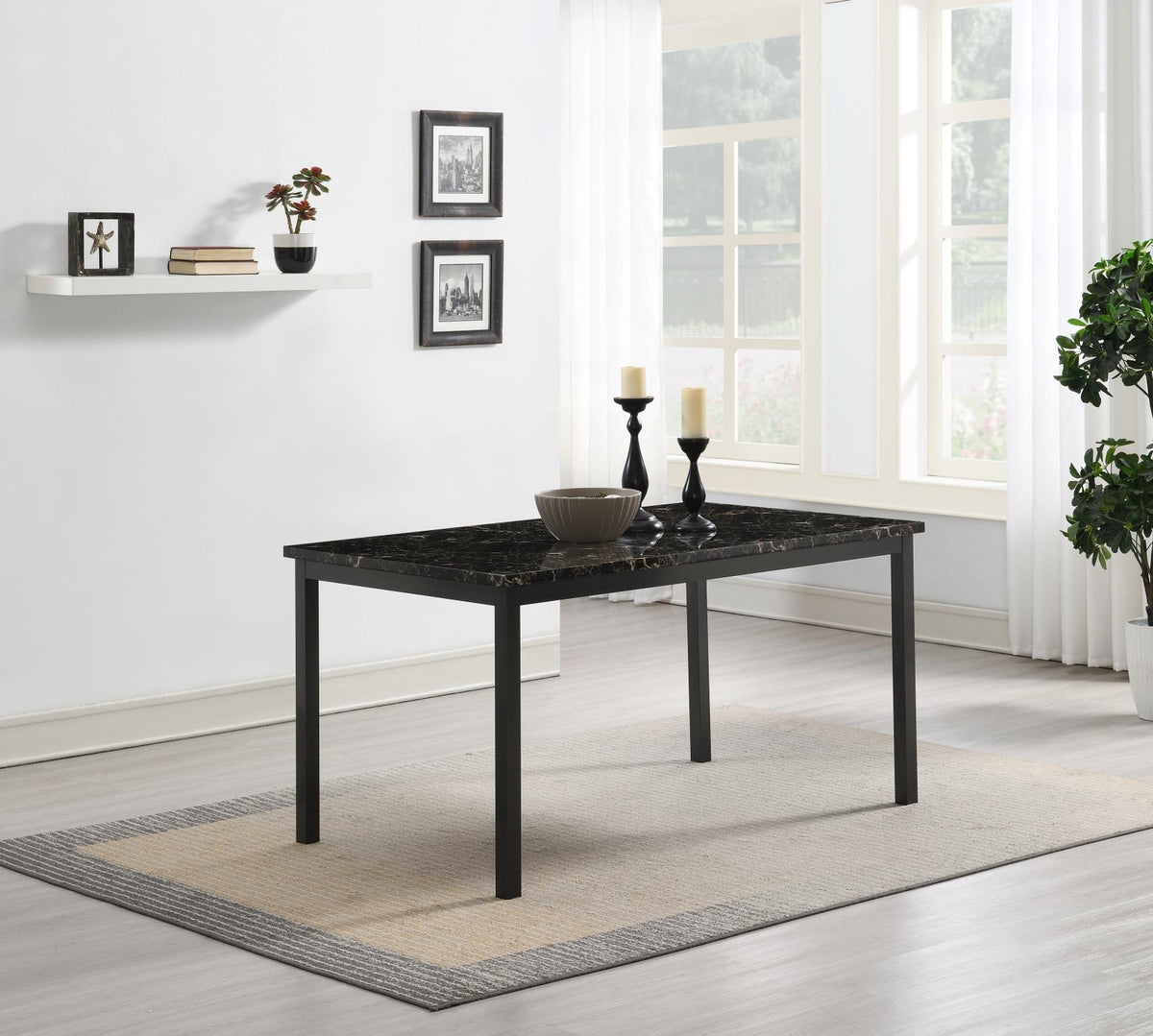 Faux Marble Dining Table & Chair Set