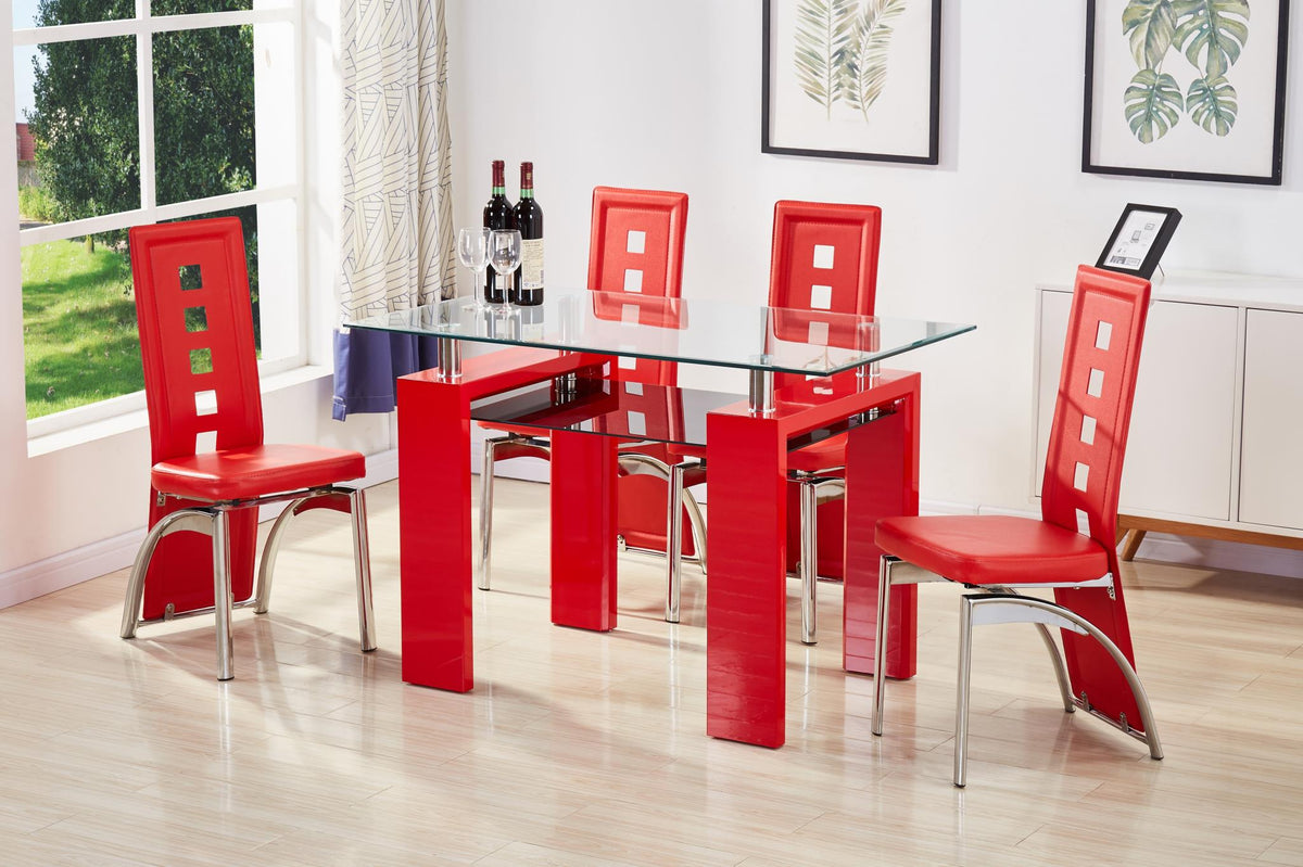 Red Glass Dinette Set
