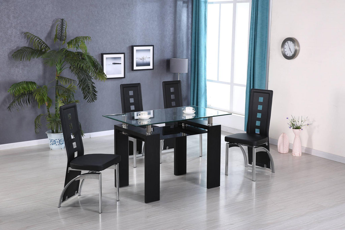 Black Glass Dinette Set