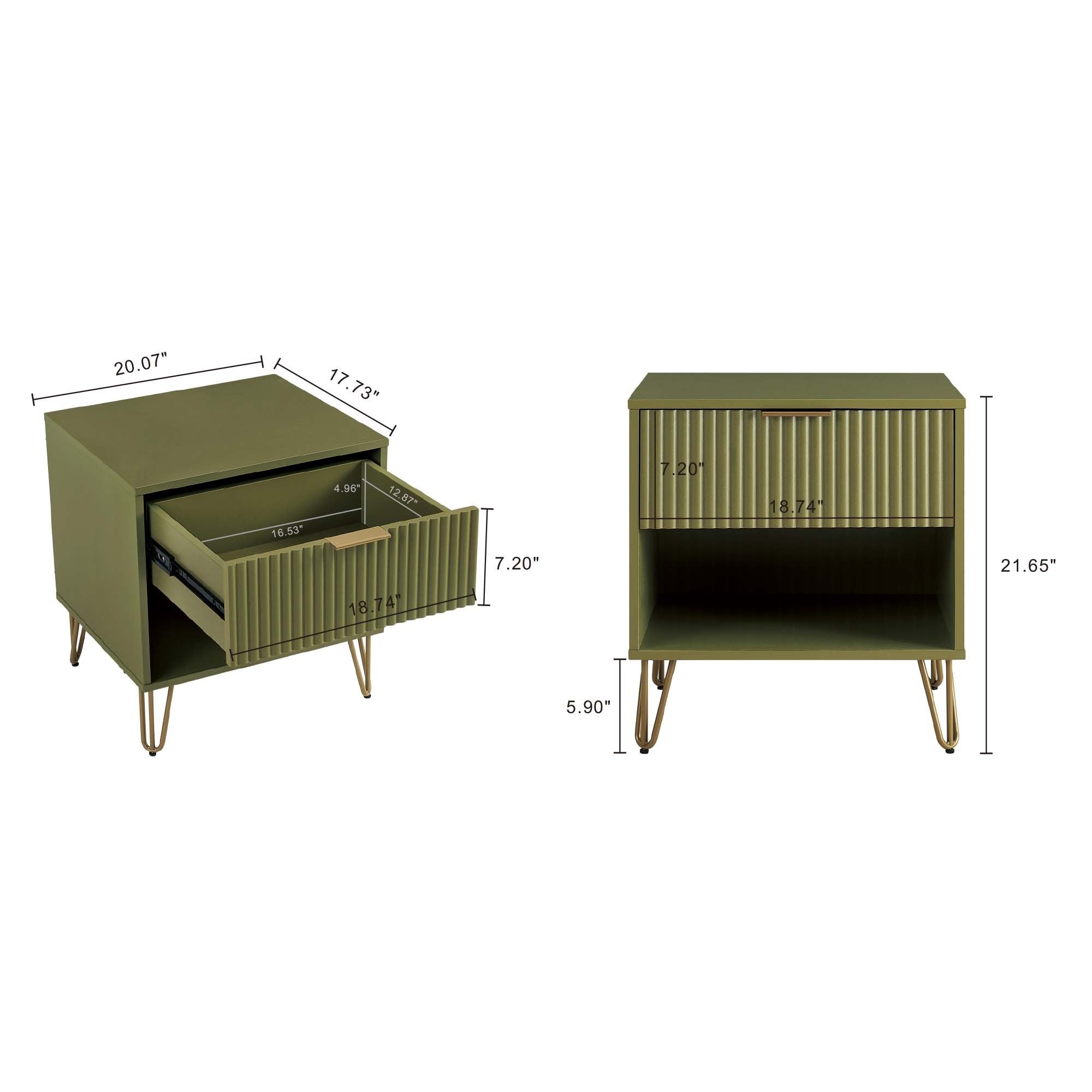 DUMBO 1.0 Nightstand in Olive Green