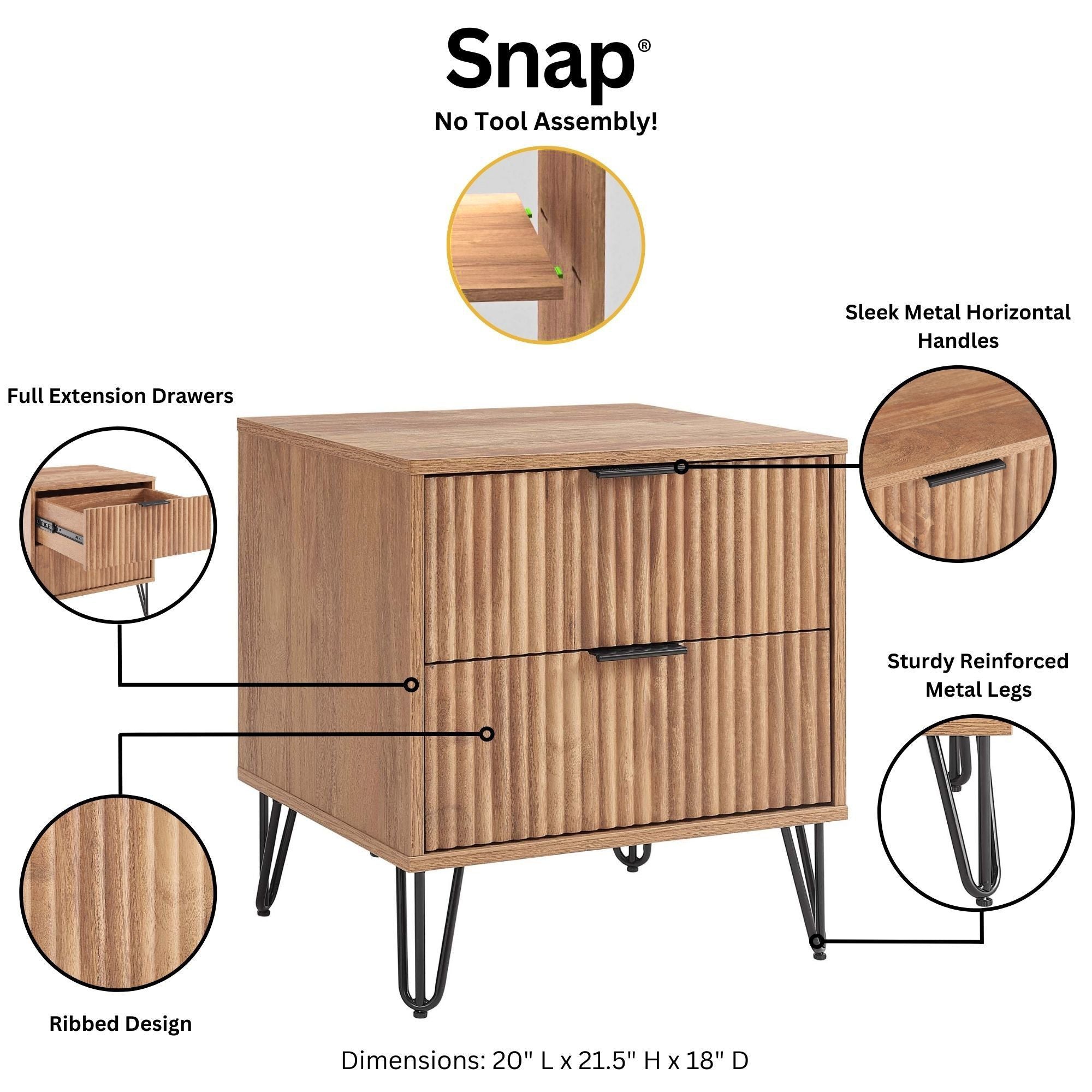 Dumbo 2.0 Modern Golden Brown Nightstand