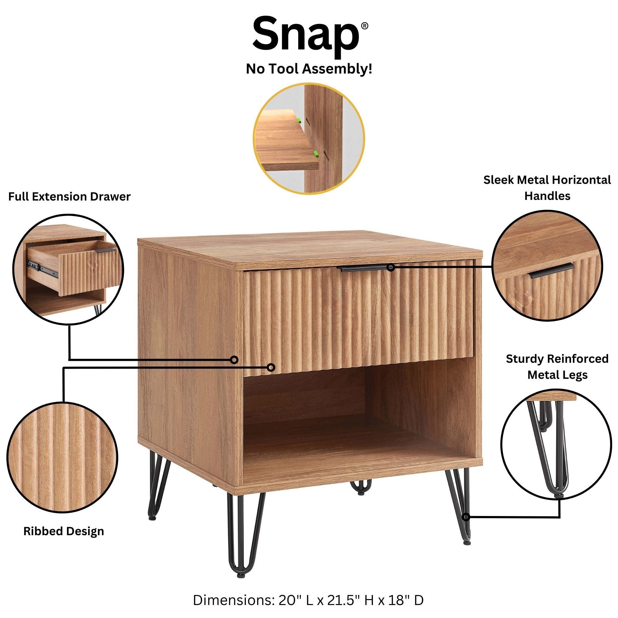 DUMBO 2.0 Nightstand in Golden Brown
