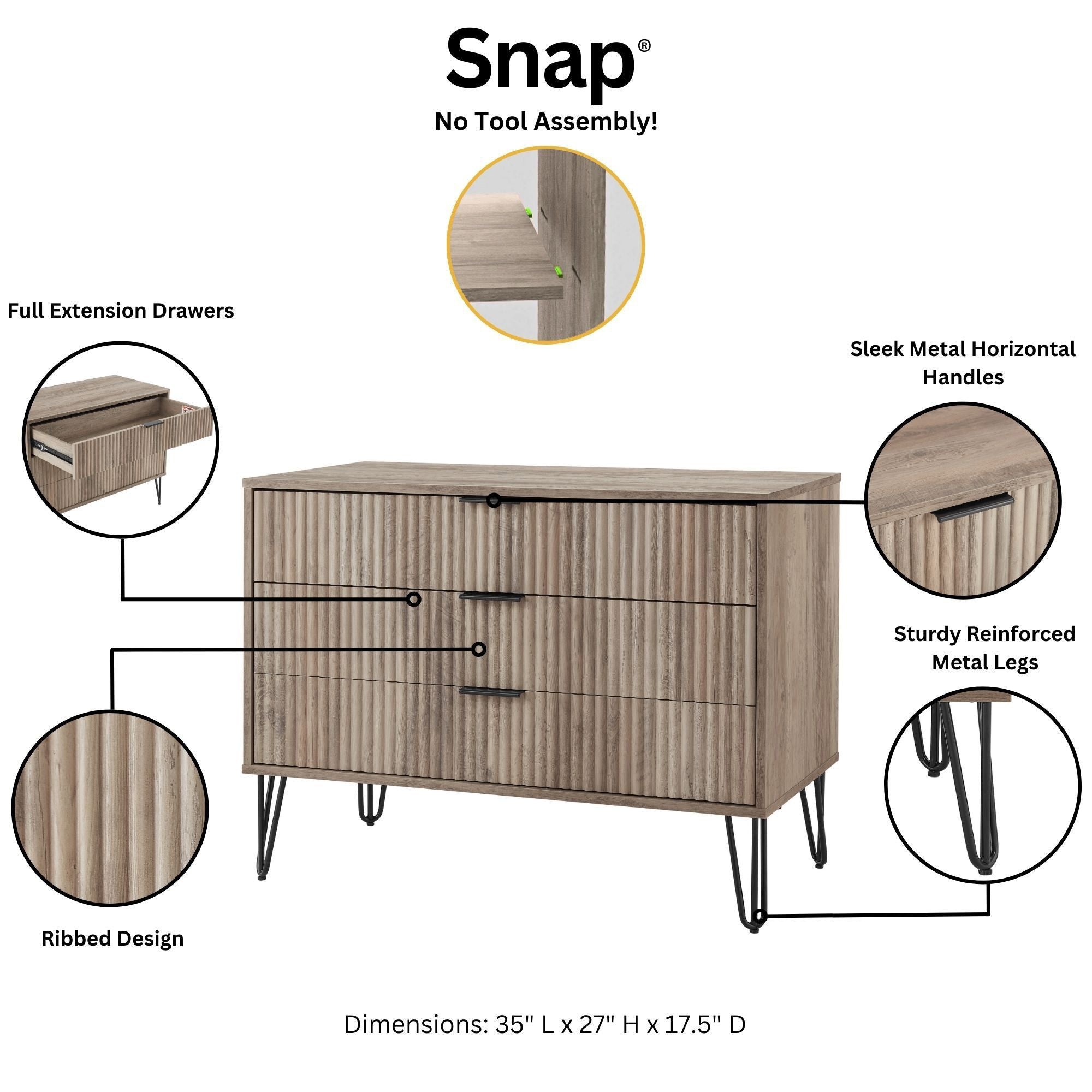 Dumbo Modern Rustic Grey Dresser