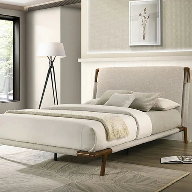 Didcot Beige Fabric Queen Bed