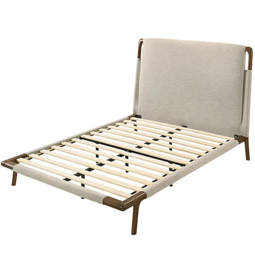 Didcot Beige Fabric Queen Bed