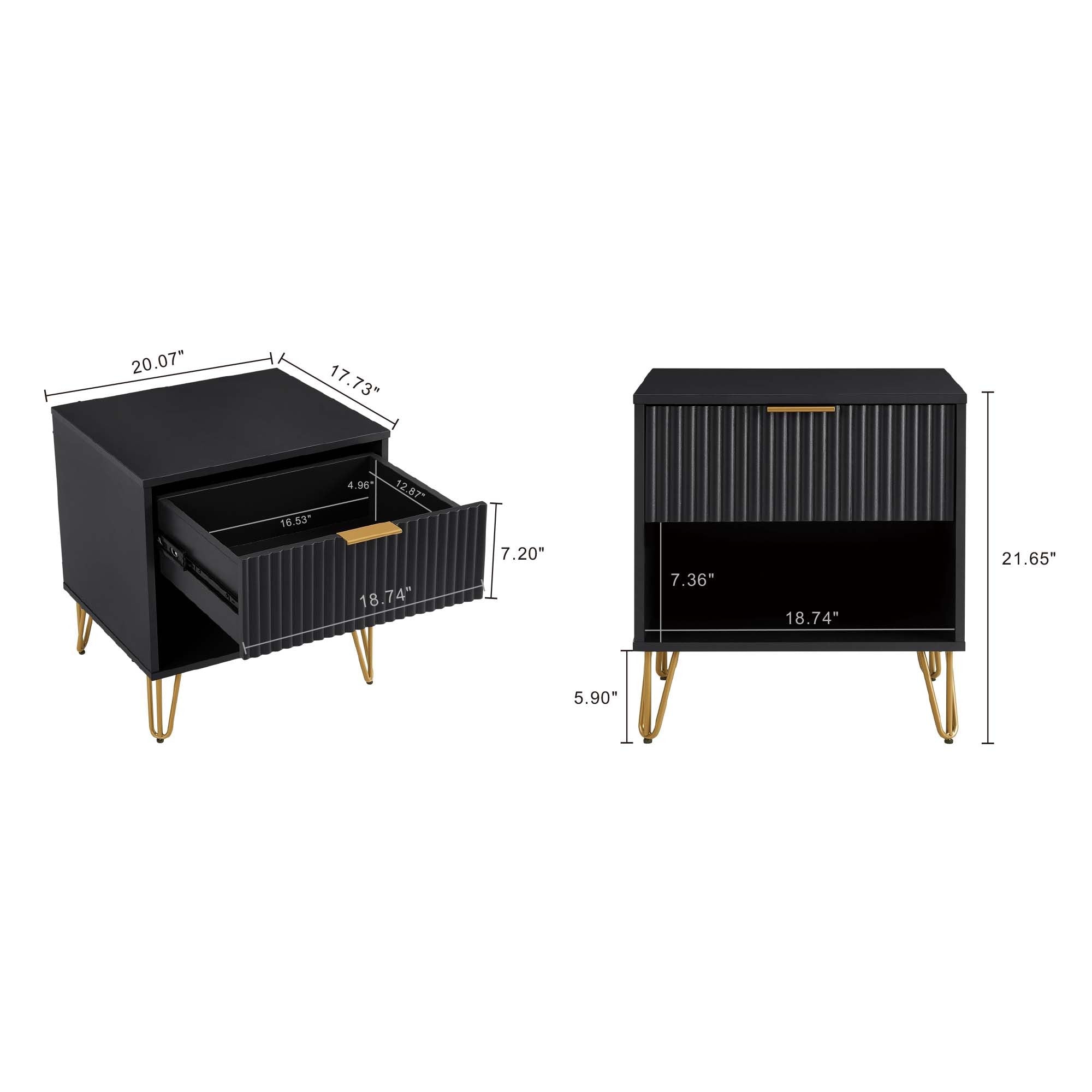 Dumbo Nightstand 1 Drawer - Black