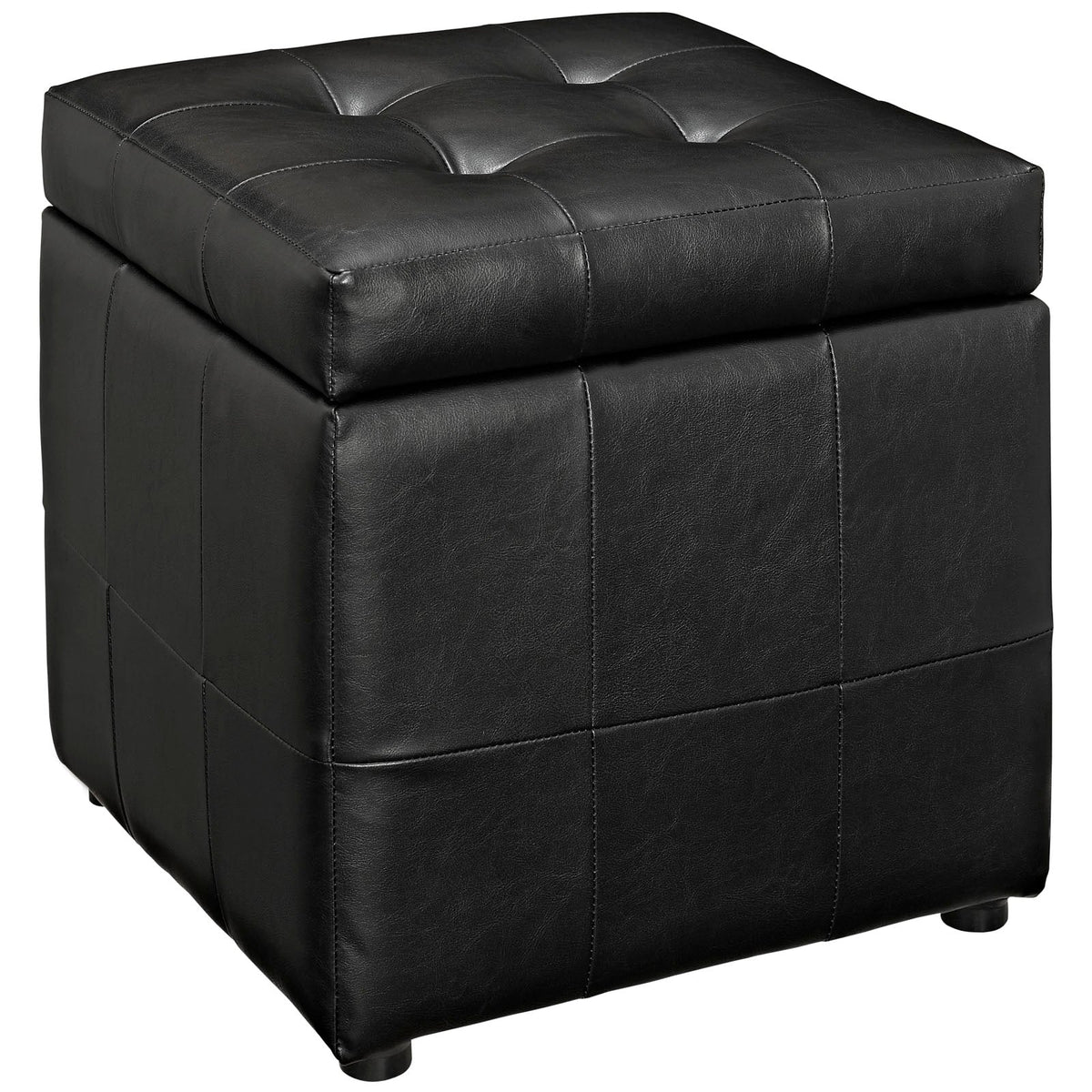 Volt Storage Upholstered Vinyl Ottoman - view 1
