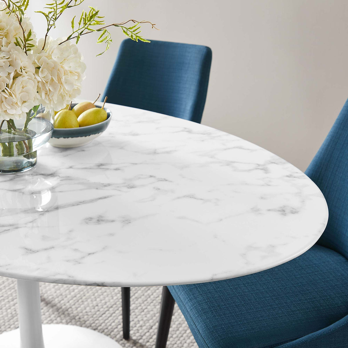 Lippa Oval Artificial Marble Dining Table
