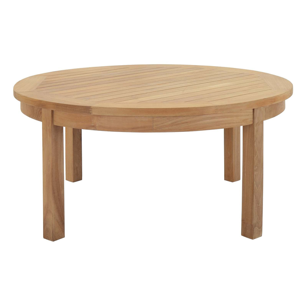 Marina Outdoor Patio Teak Round Coffee Table, Natural - view 2