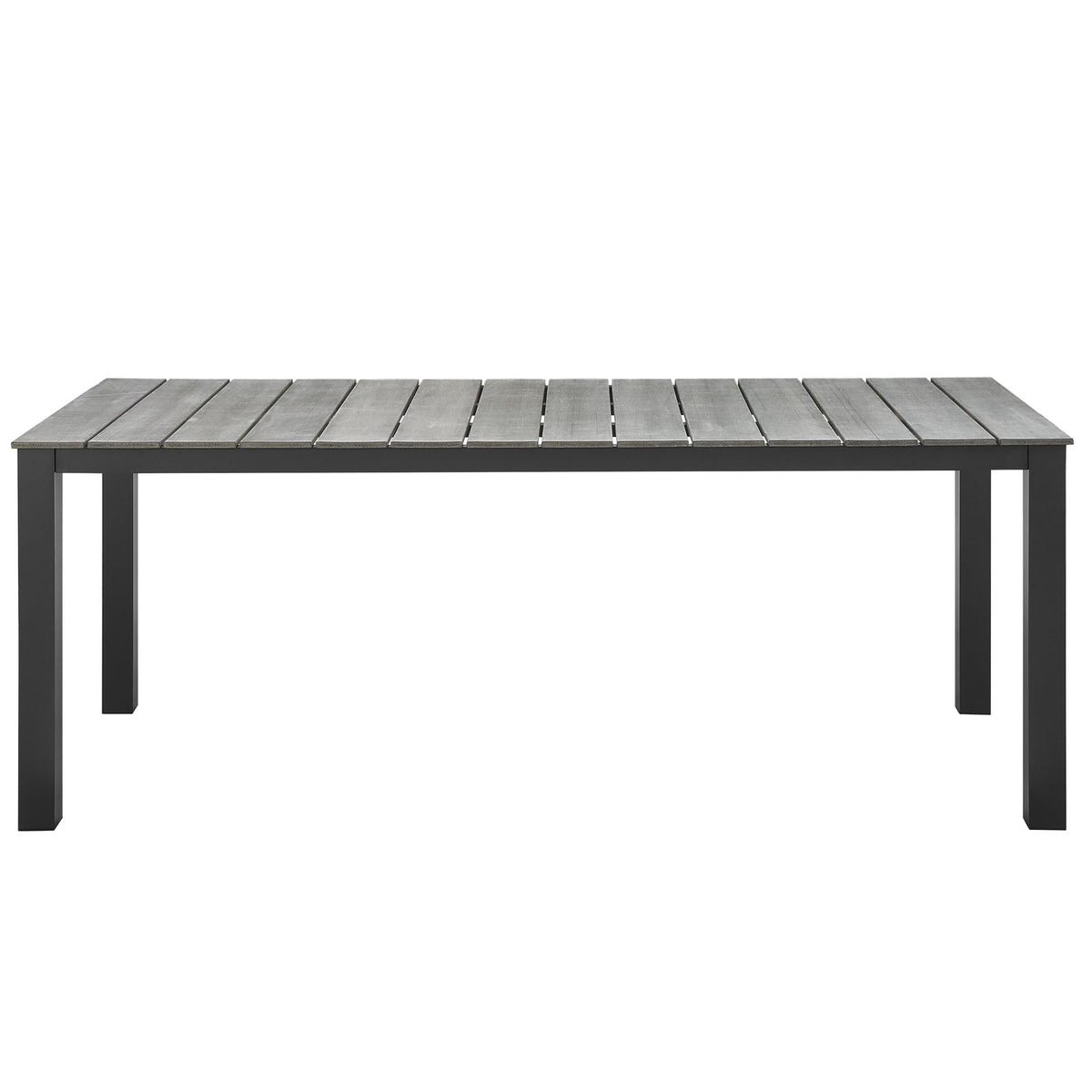 Maine 80" Outdoor Patio Dining Table, Brown Gray - view 2