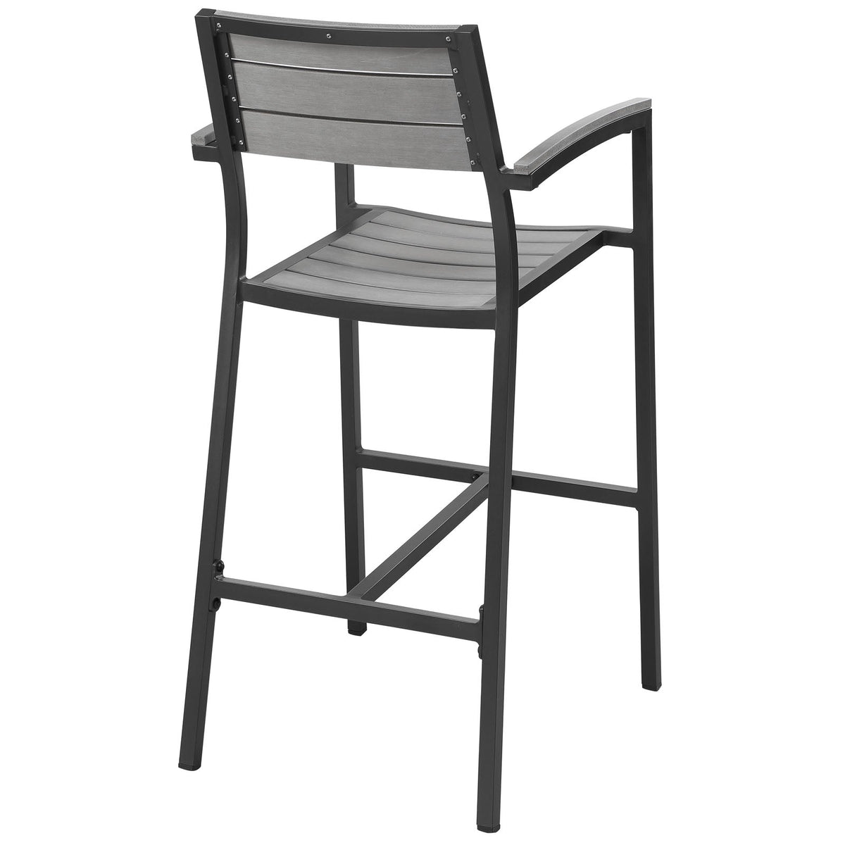 Maine Outdoor Patio Bar Stool, Brown Gray - view 3