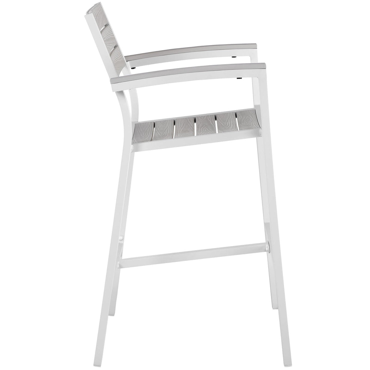 Maine Outdoor Patio Bar Stool, White Light Gray - view 2