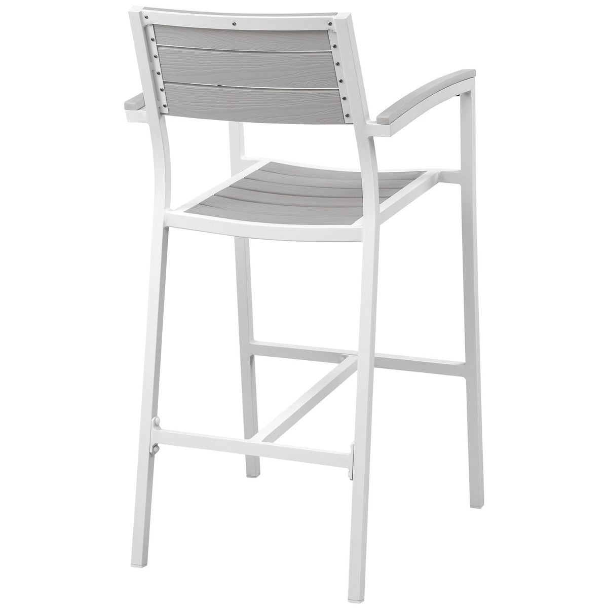 Maine Outdoor Patio Bar Stool, White Light Gray - view 3