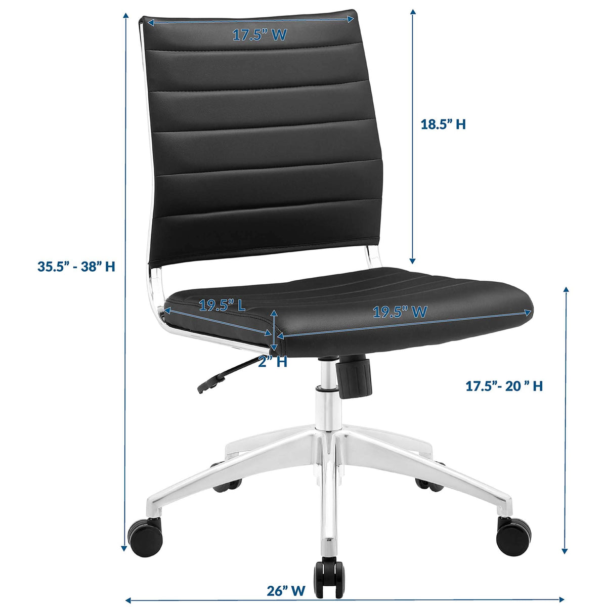 Jive Armless Mid Back Office Chair - view 41