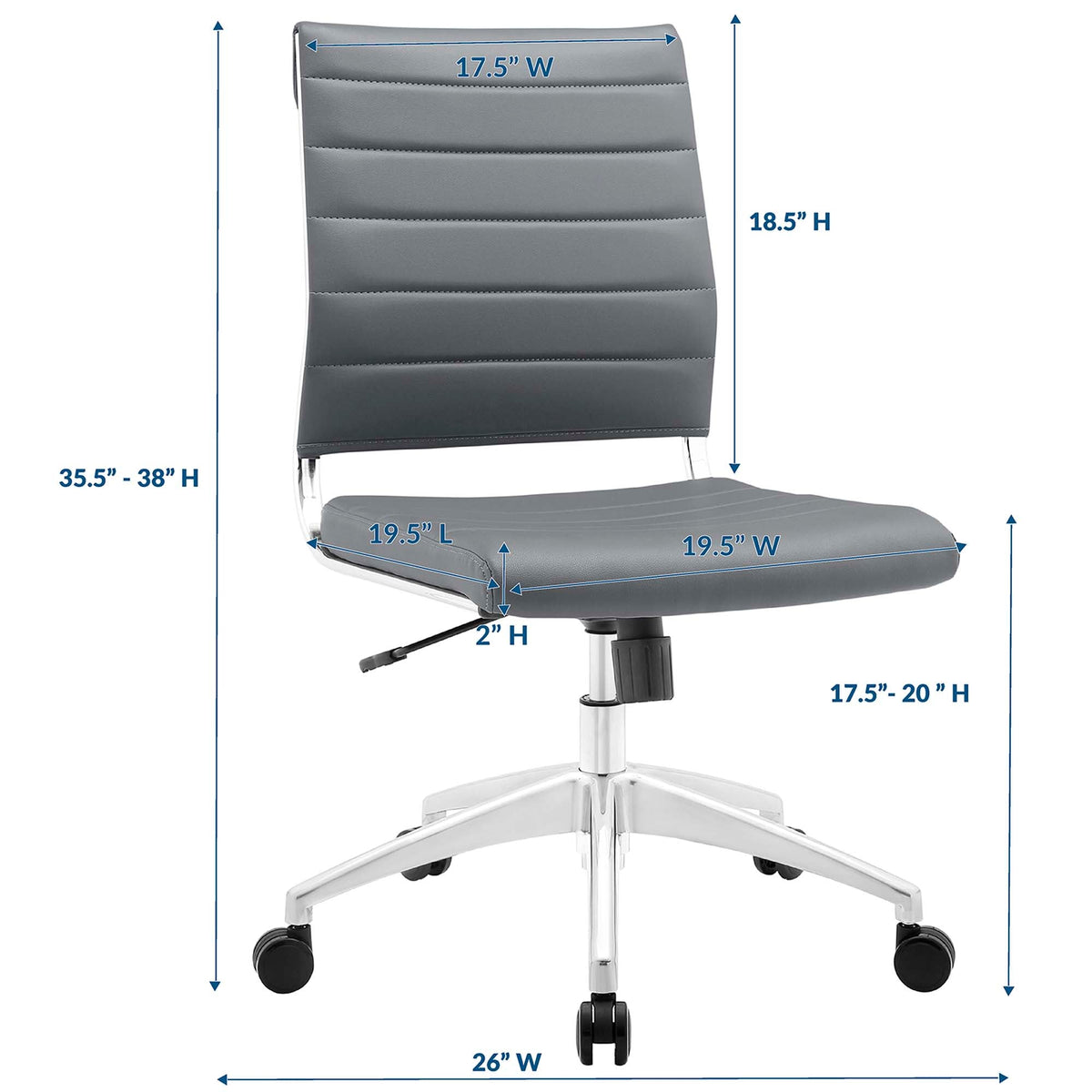 Jive Armless Mid Back Office Chair - view 42