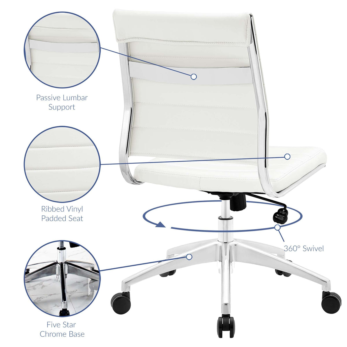 Jive Armless Mid Back Office Chair - view 40