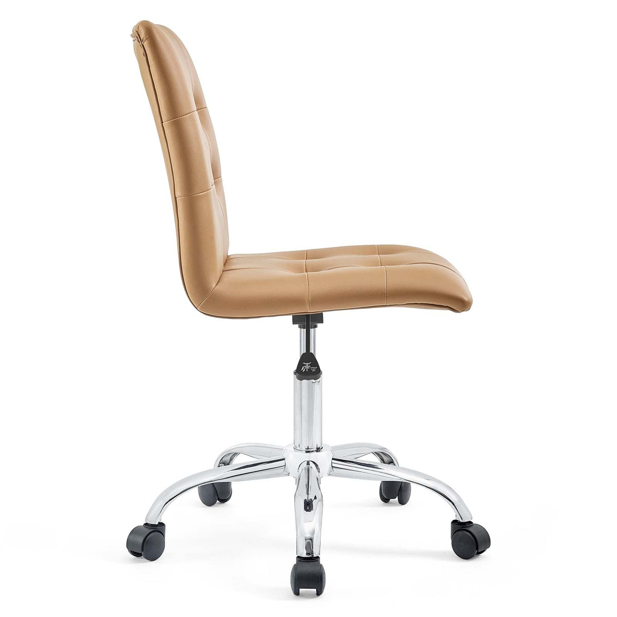 Prim Armless Mid Back Office Chair, Tan - view 2