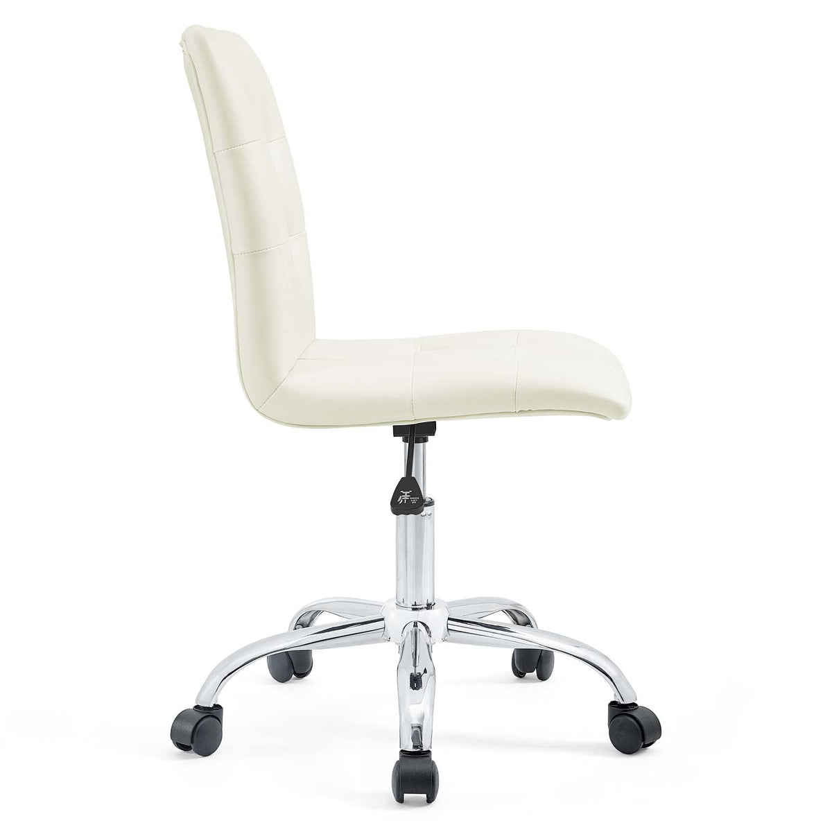Prim Armless Mid Back Office Chair, White - view 2